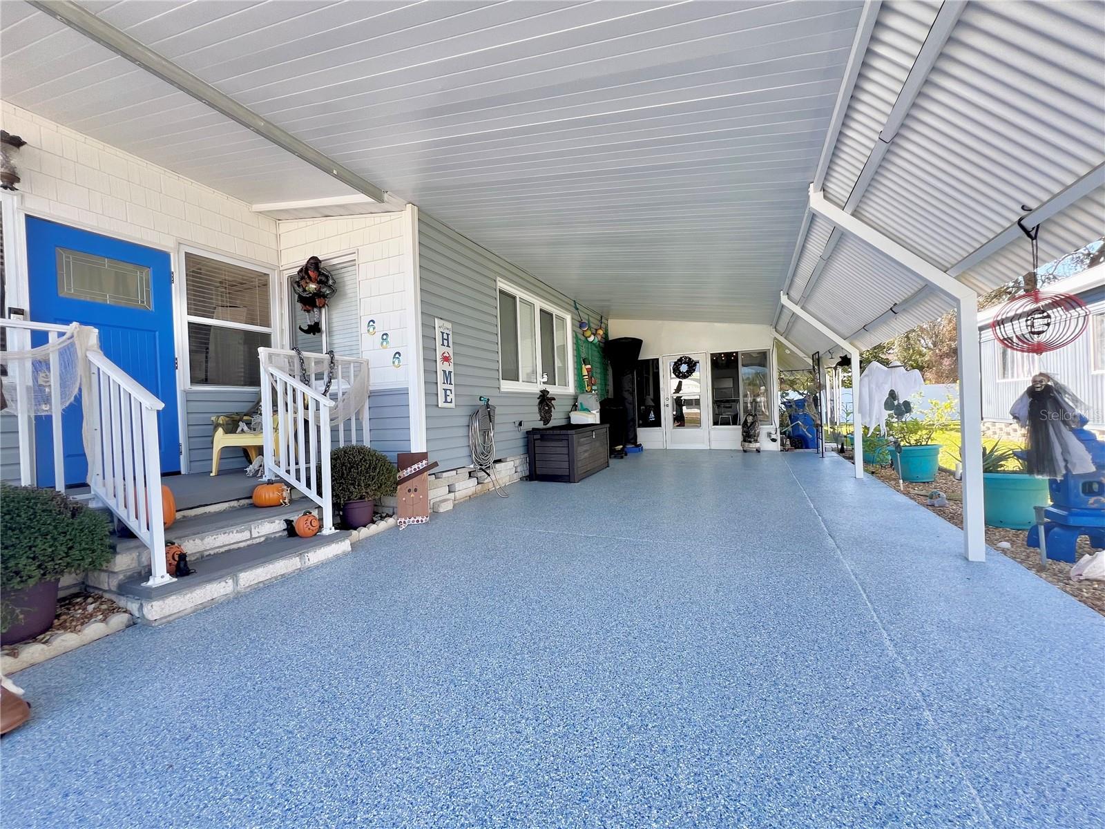 Large extended driveway with Deco Crete driveway