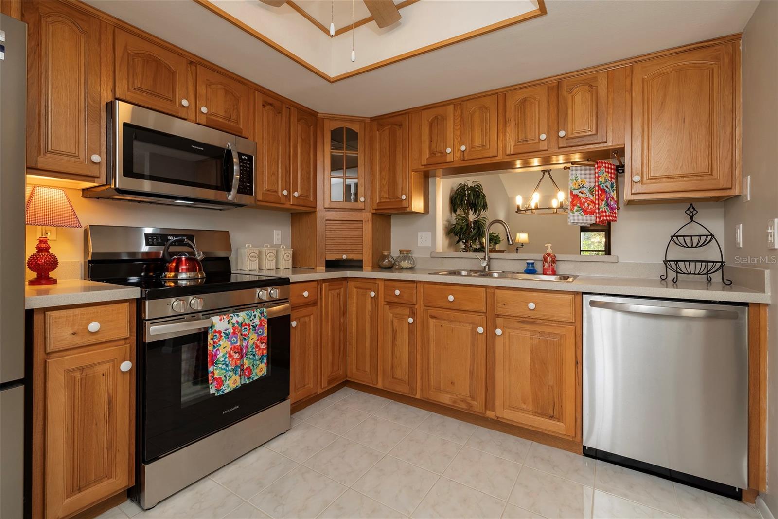 Kitchen with newer stainless steel appliances