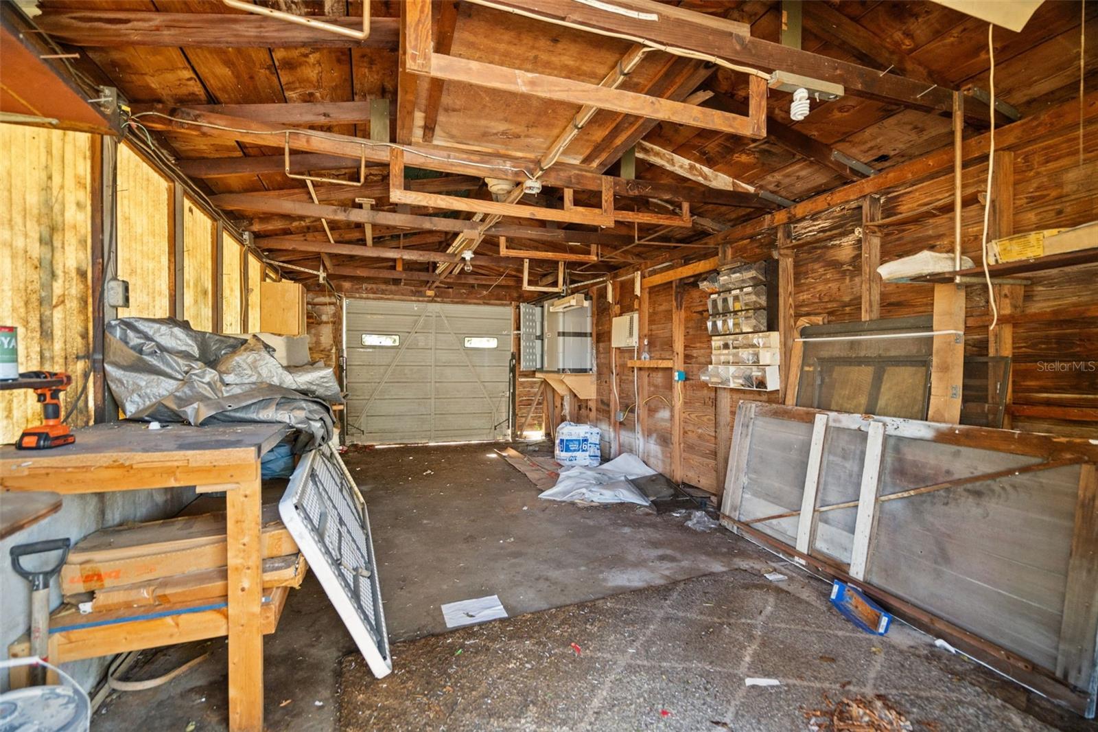 Interior of garage