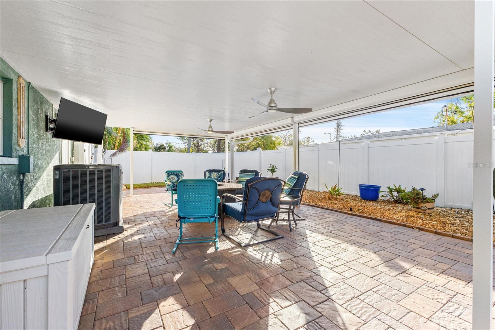 Brick paved patio