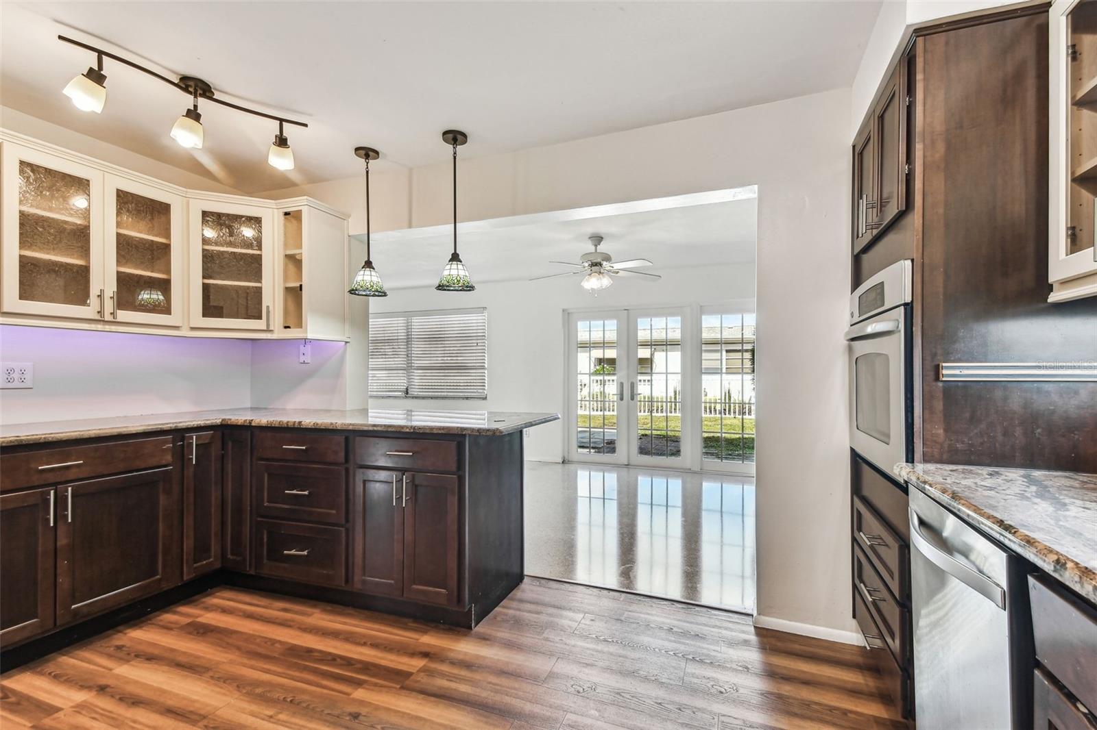 Kitchen View looking Dining/Flex space