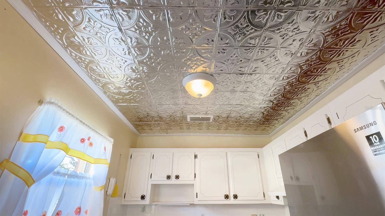 Ceiling in the kitchen is unique