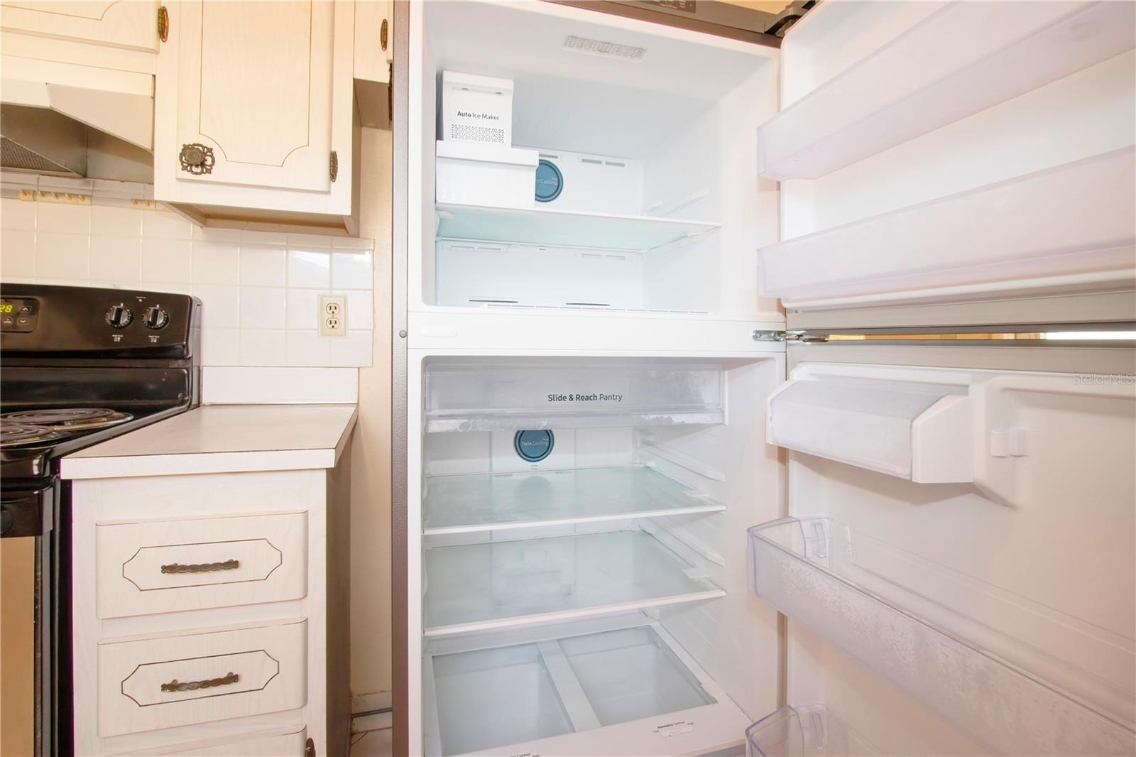 Clean stainless steel refrigerator