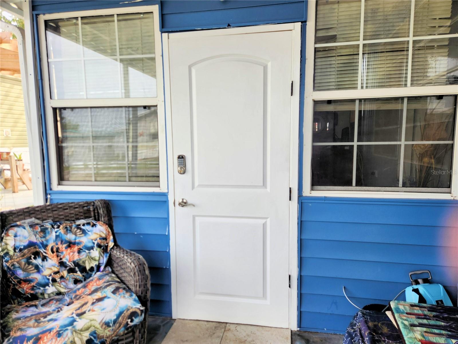 Entrance door from porch