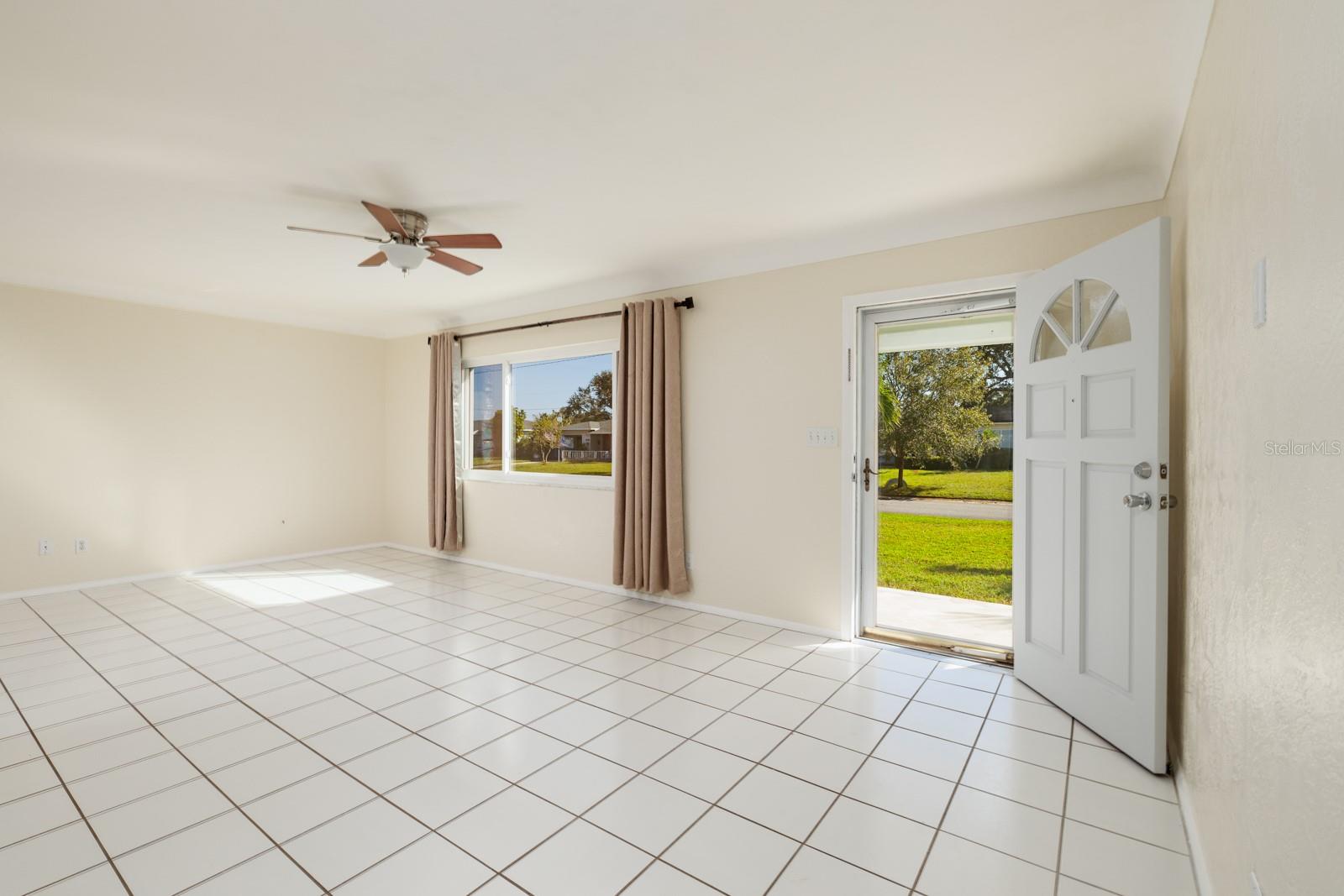 Front door into living room