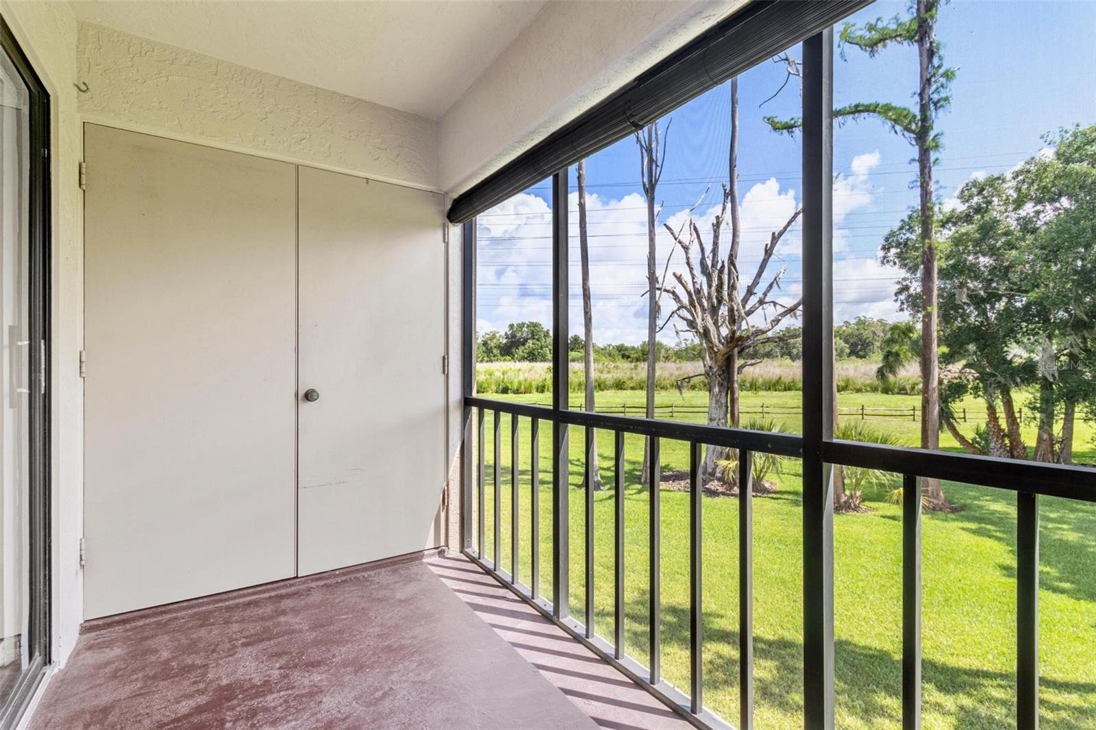 Screened-in back porch