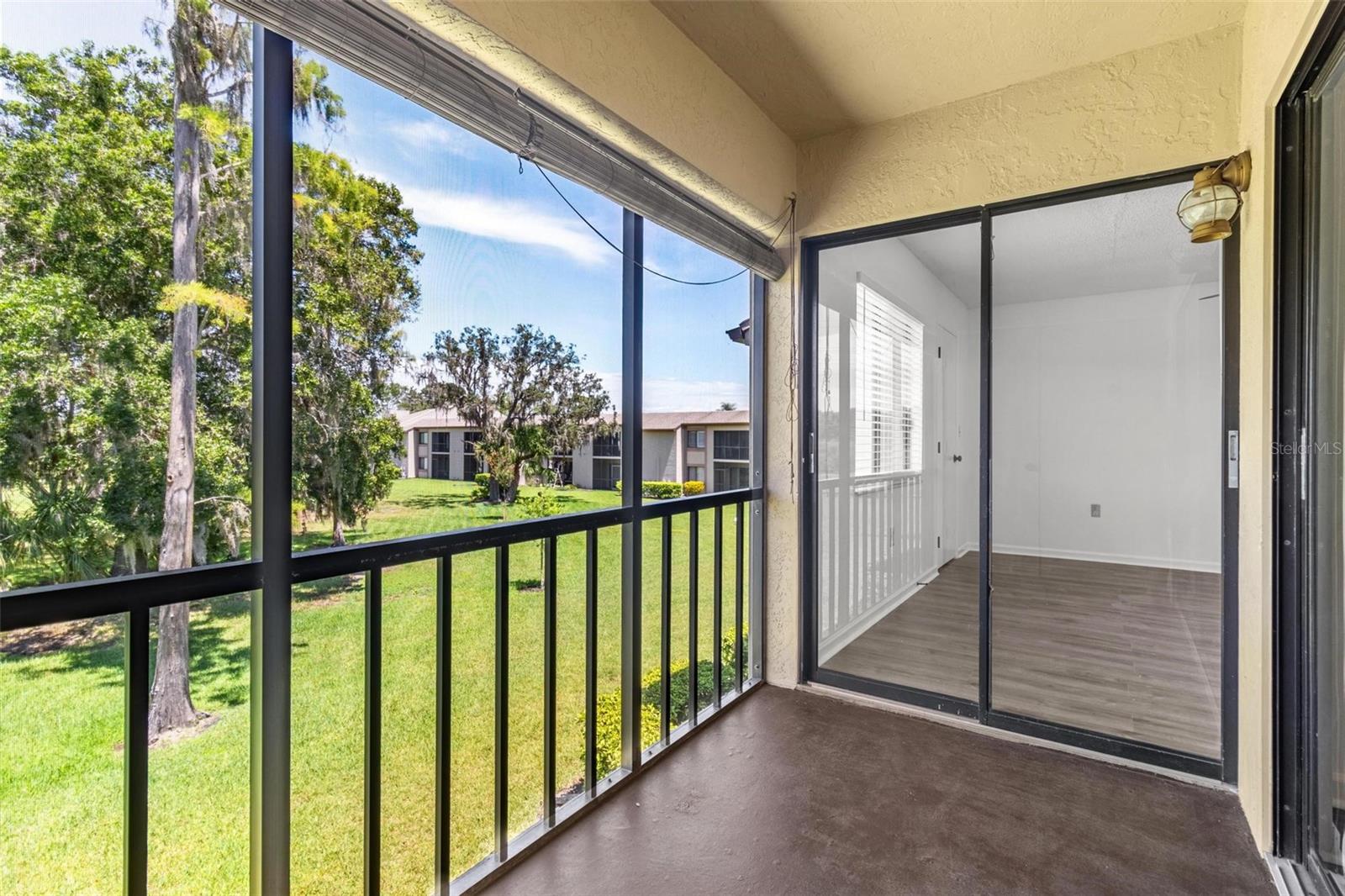 Screened-in back porch