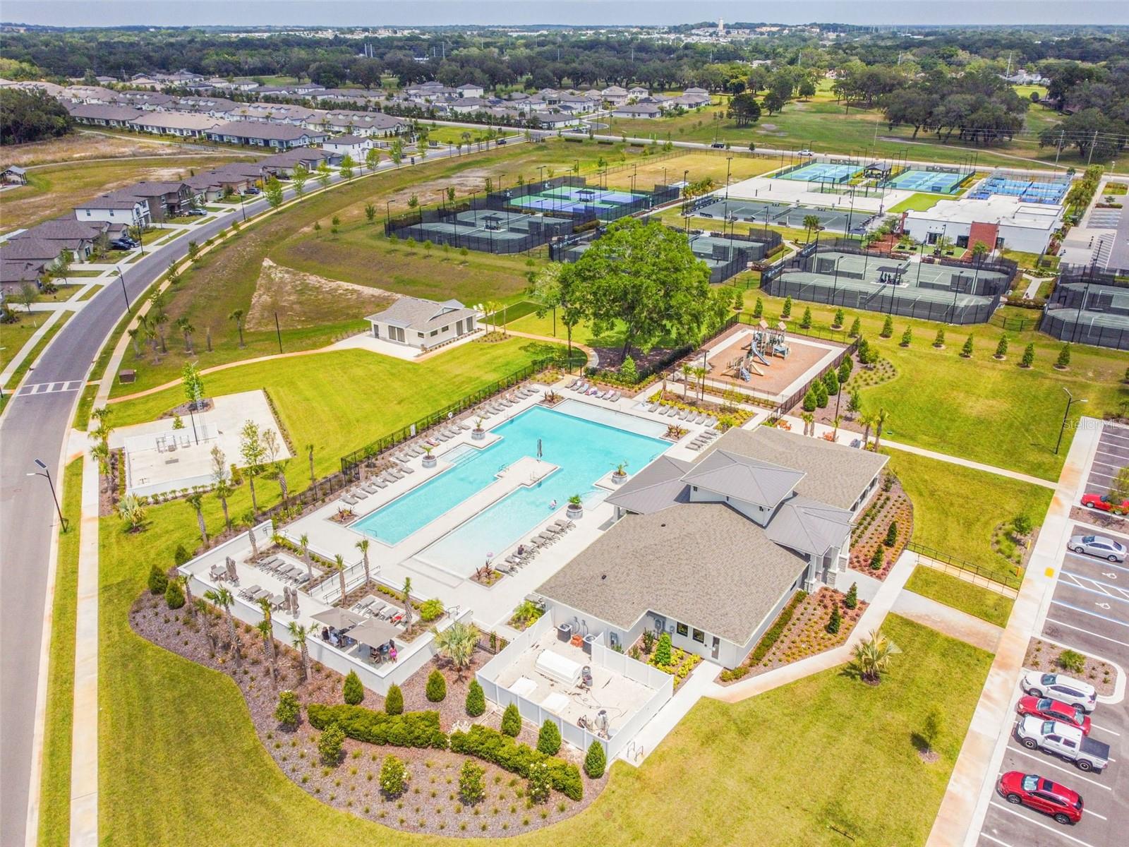 ARIEL VIEW OF POOL AND SVB TENNIS ACADEMY