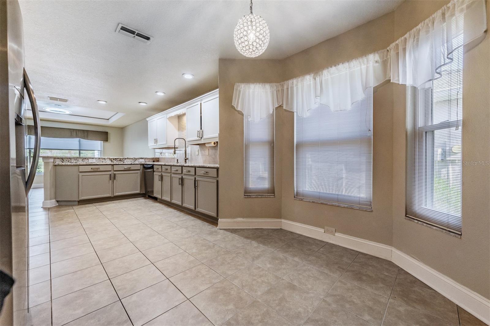 Breakfast nook with bay window to enjoy casual meals