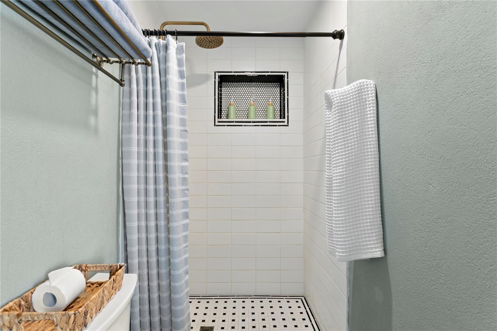 Shower in primary bathroom