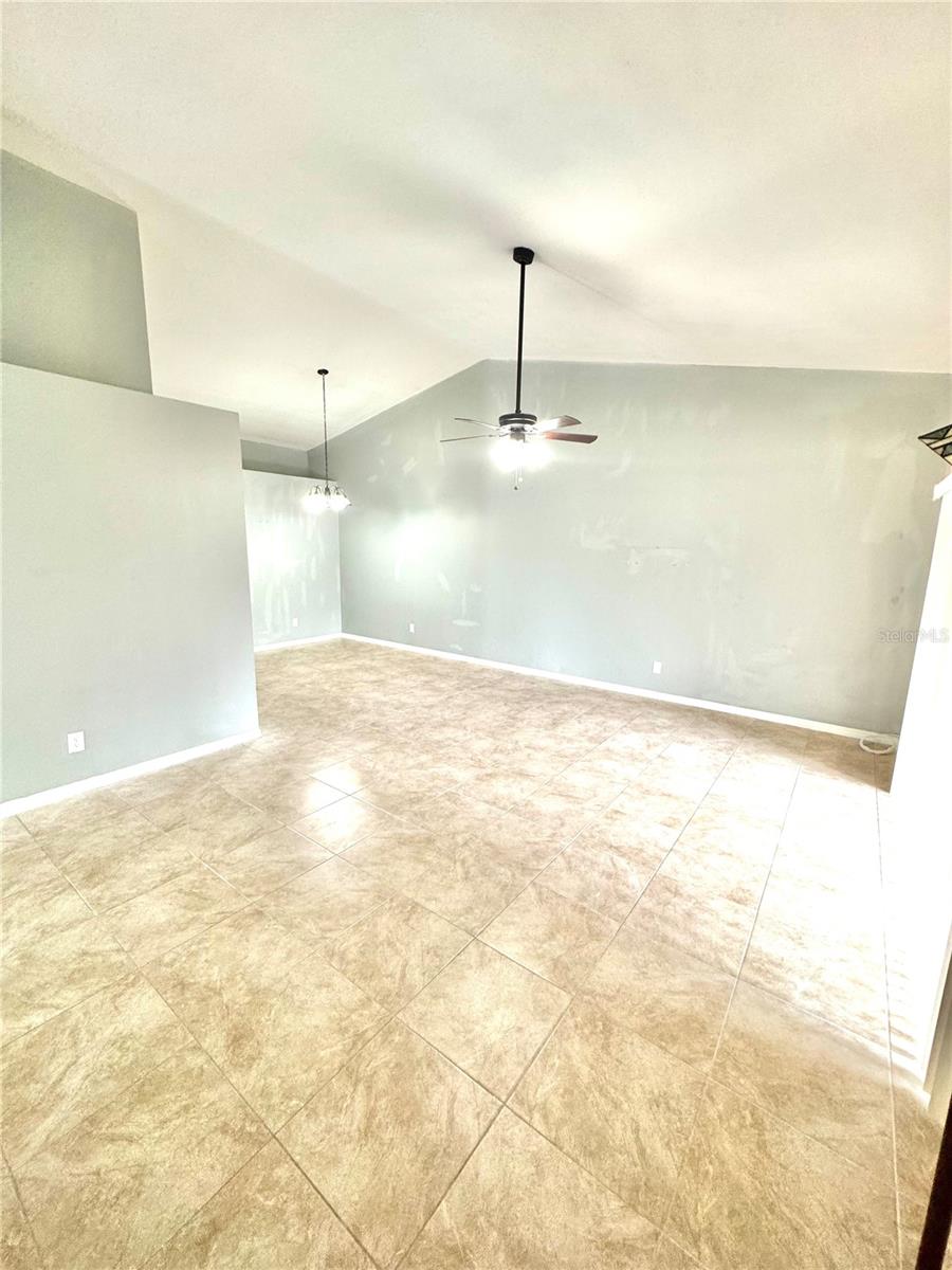 Great room living and dining area