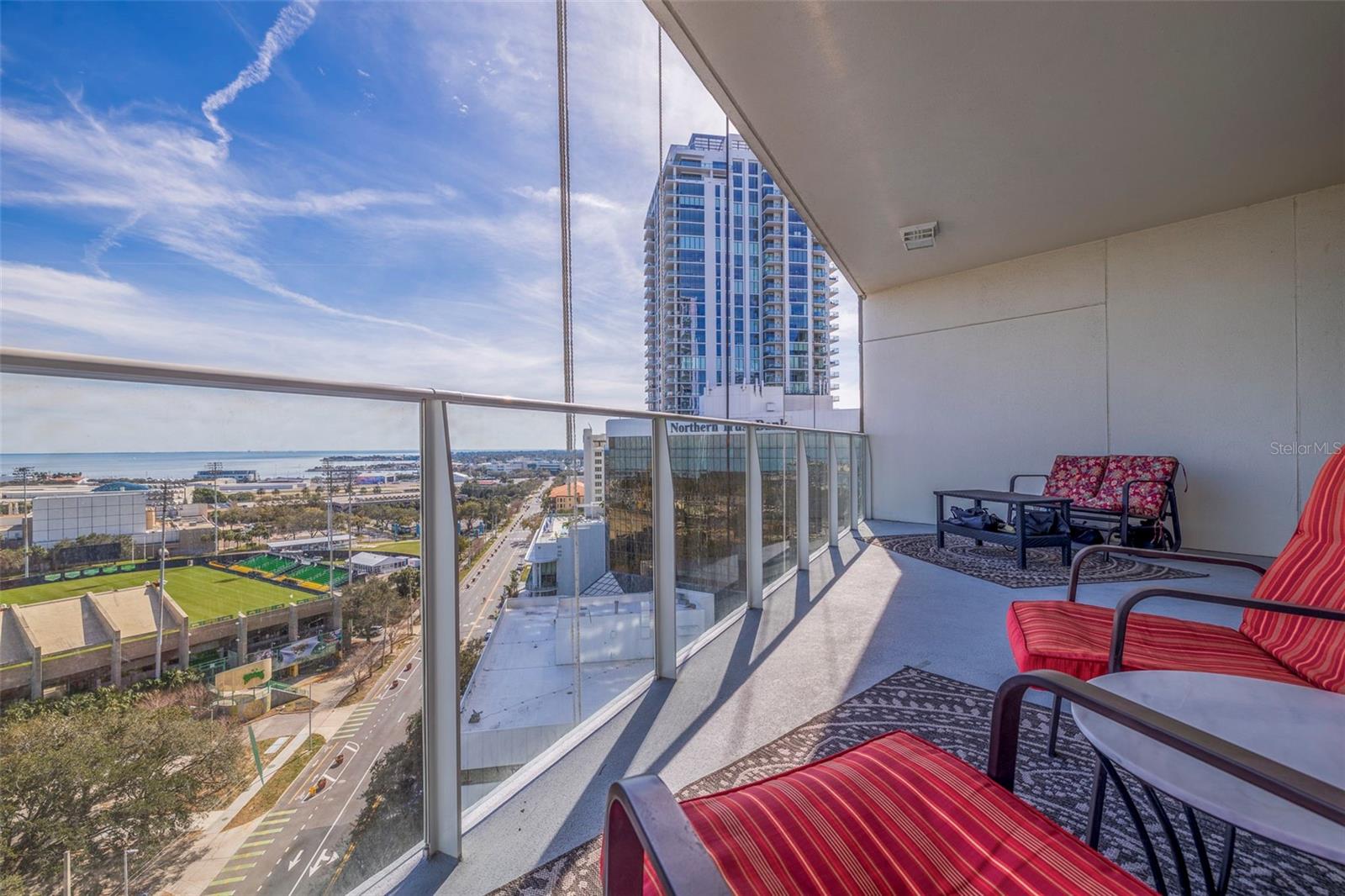 Balcony off the living room & kitchen areas