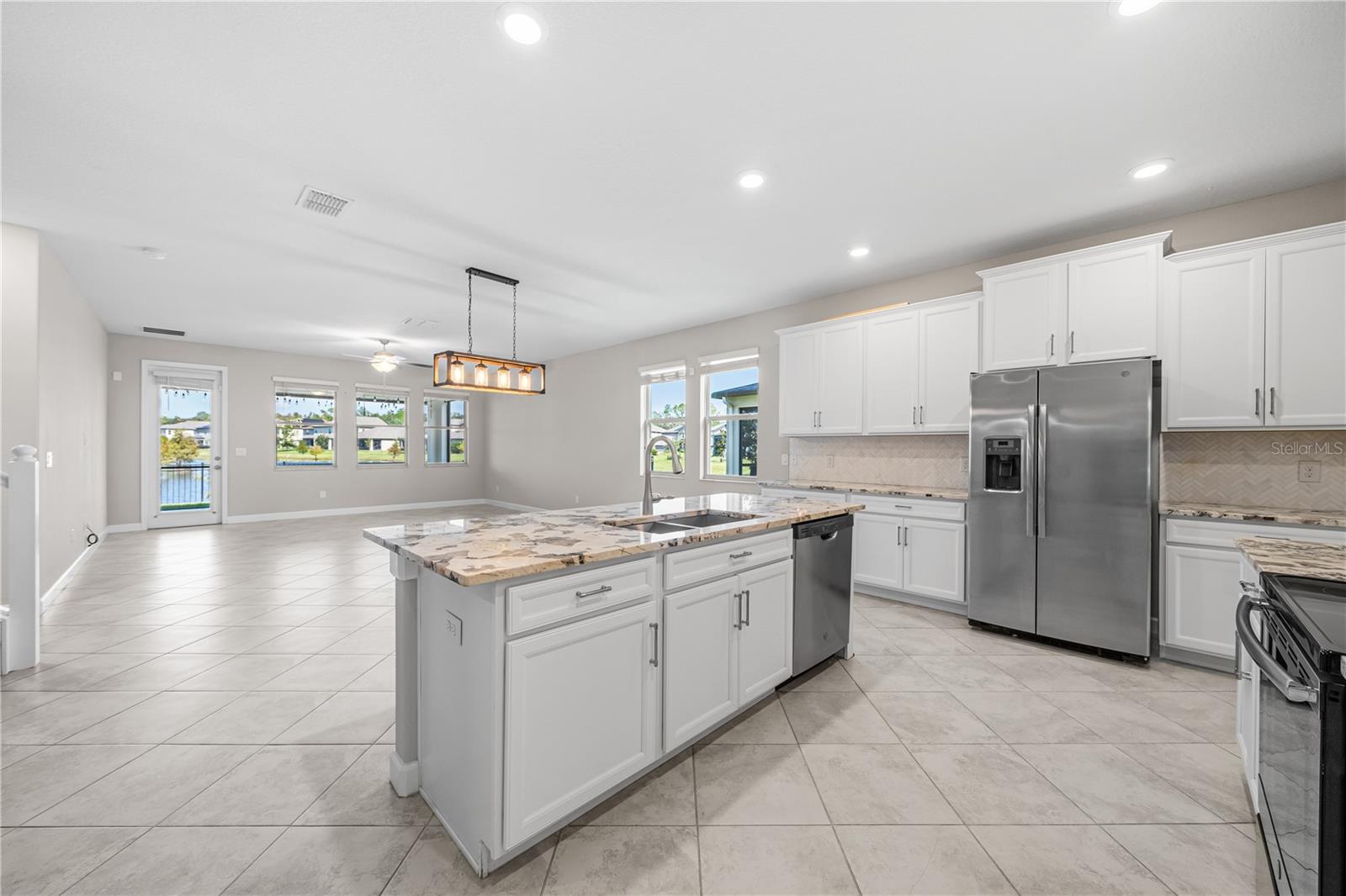 Kitchen overlooking the Living Room