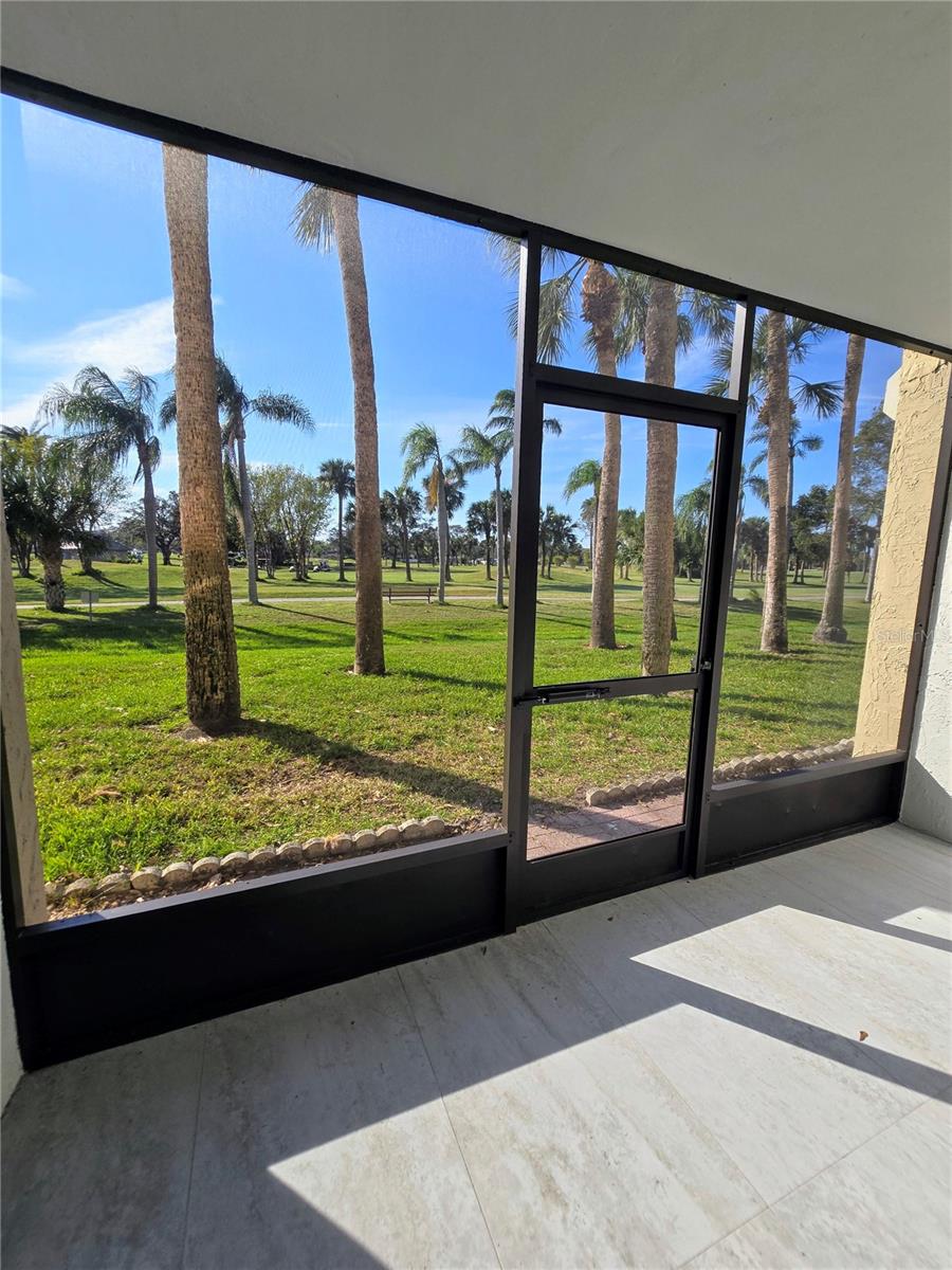 Porch with golf view