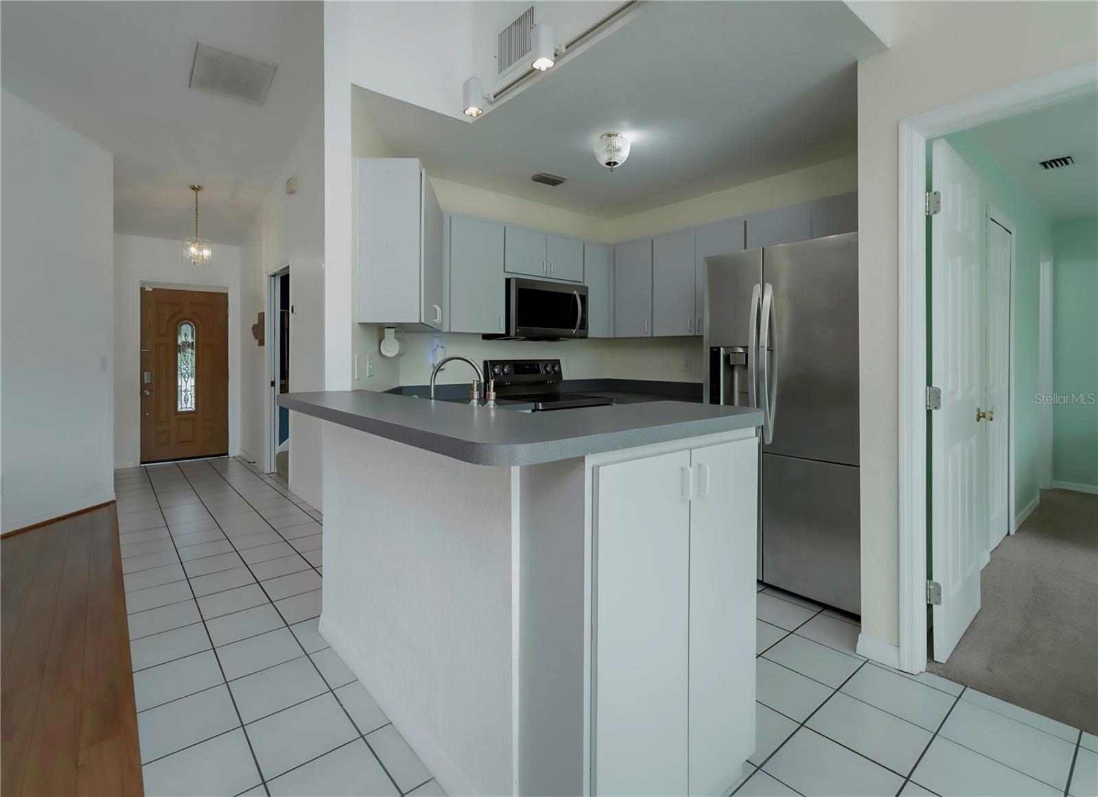 Kitchen with bar seating