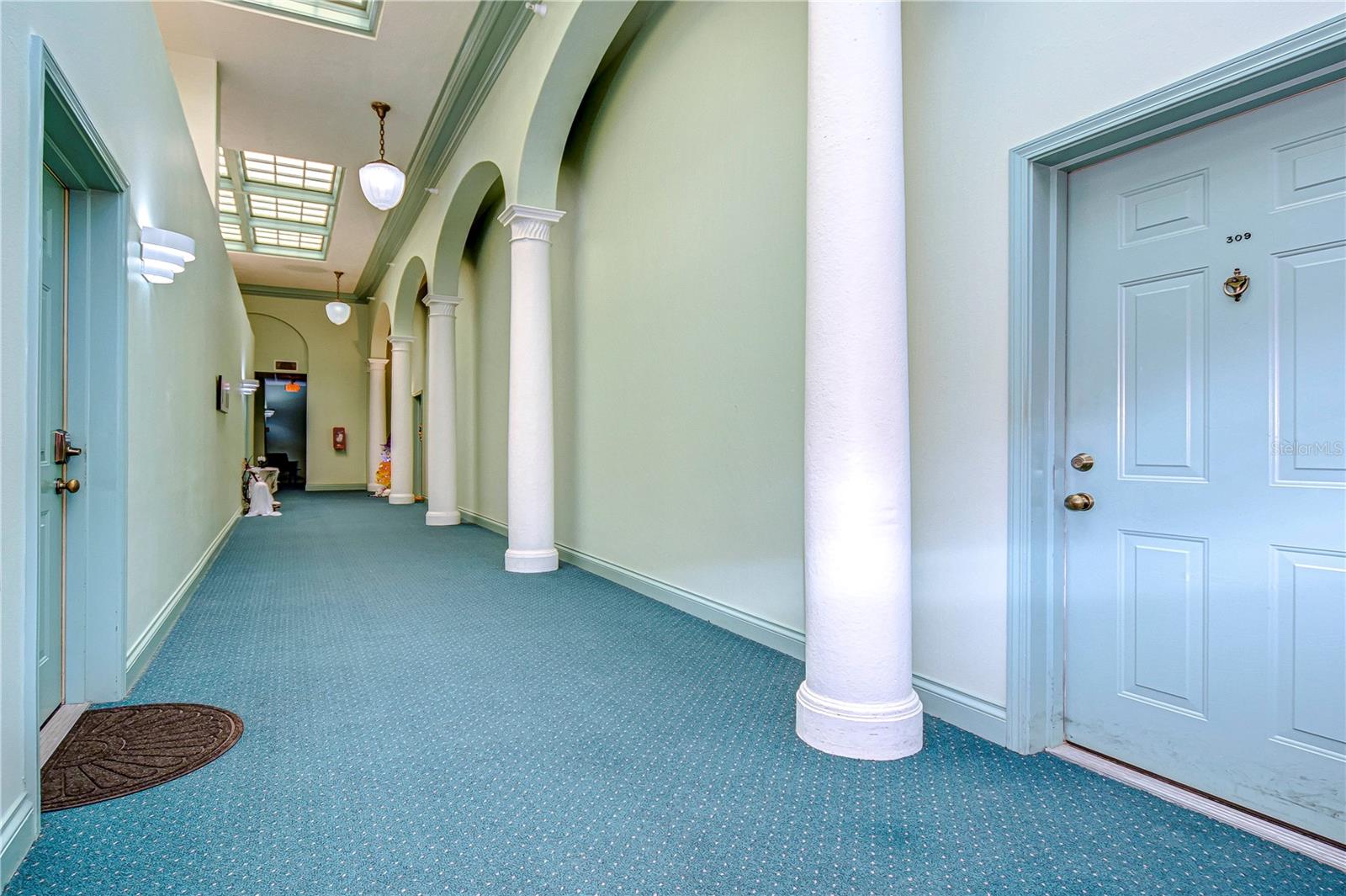 3rd floor hallway w skylights - air conditioned