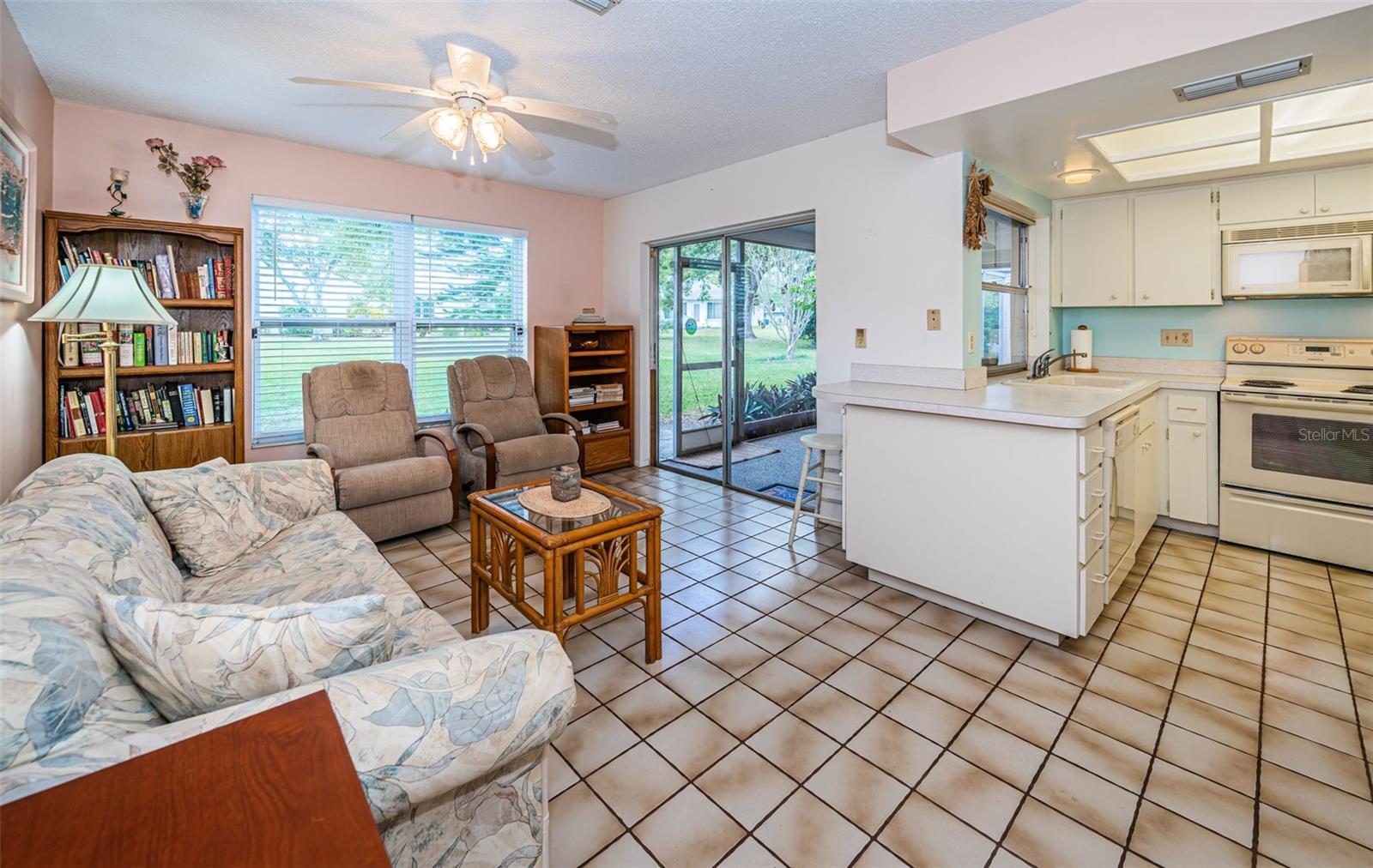 Kitchen open to Family room