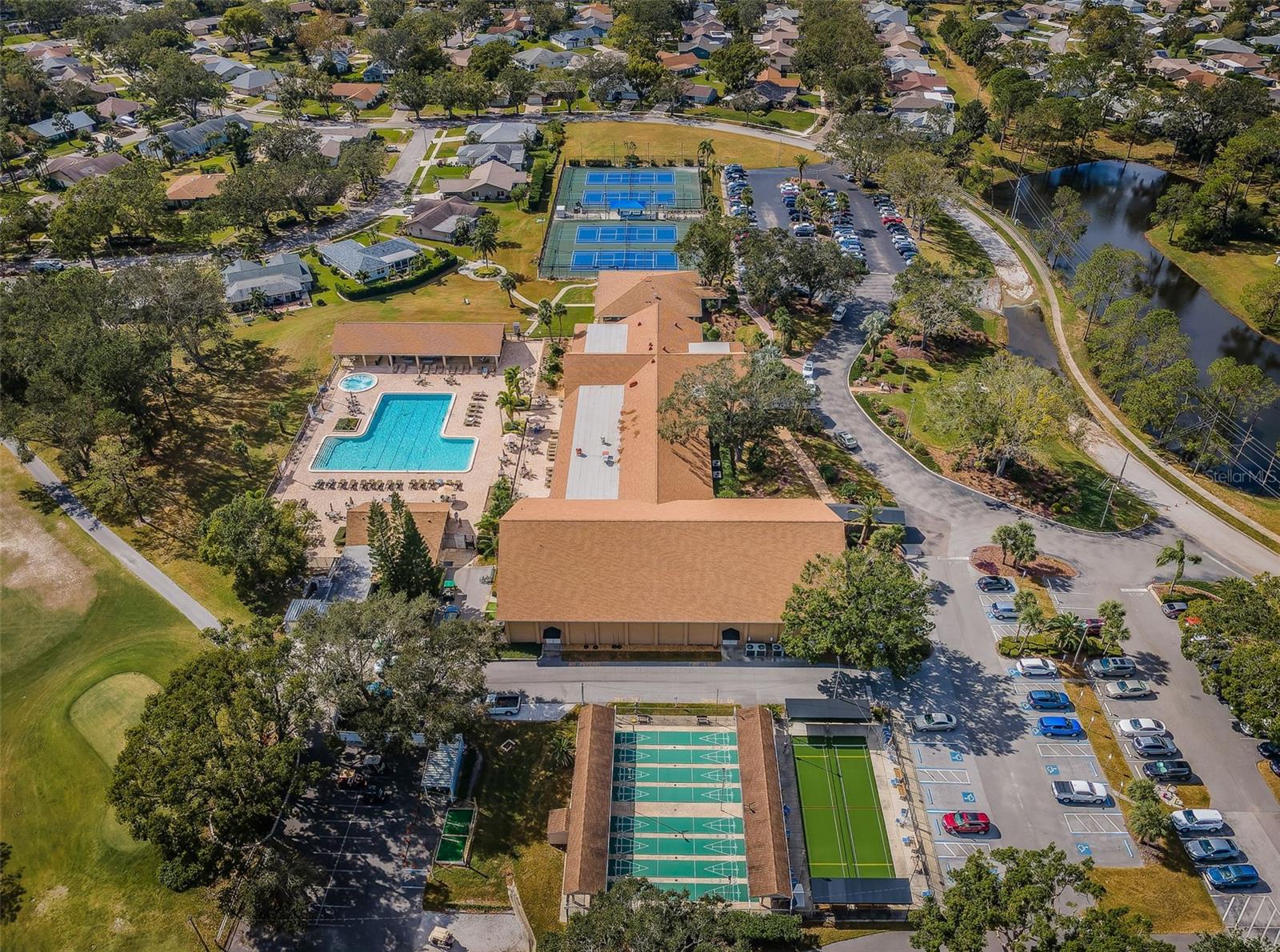 Aerial view of clubhouse & endless amenities