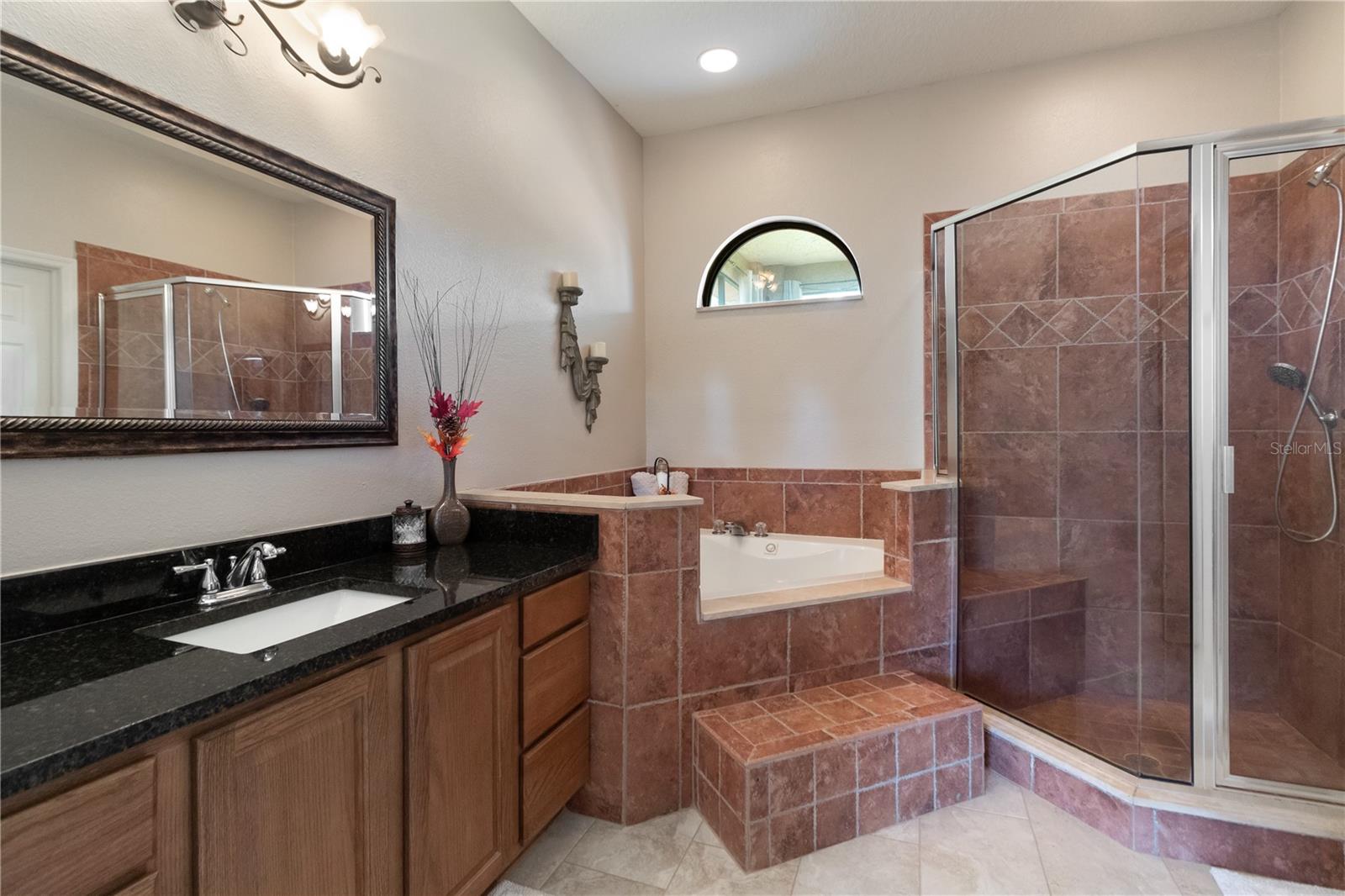 Granite countertops and new tile flooring