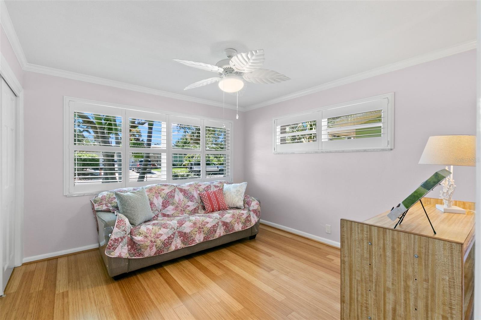 Third Bedroom with Plantation Shutters and Bamboo Floors