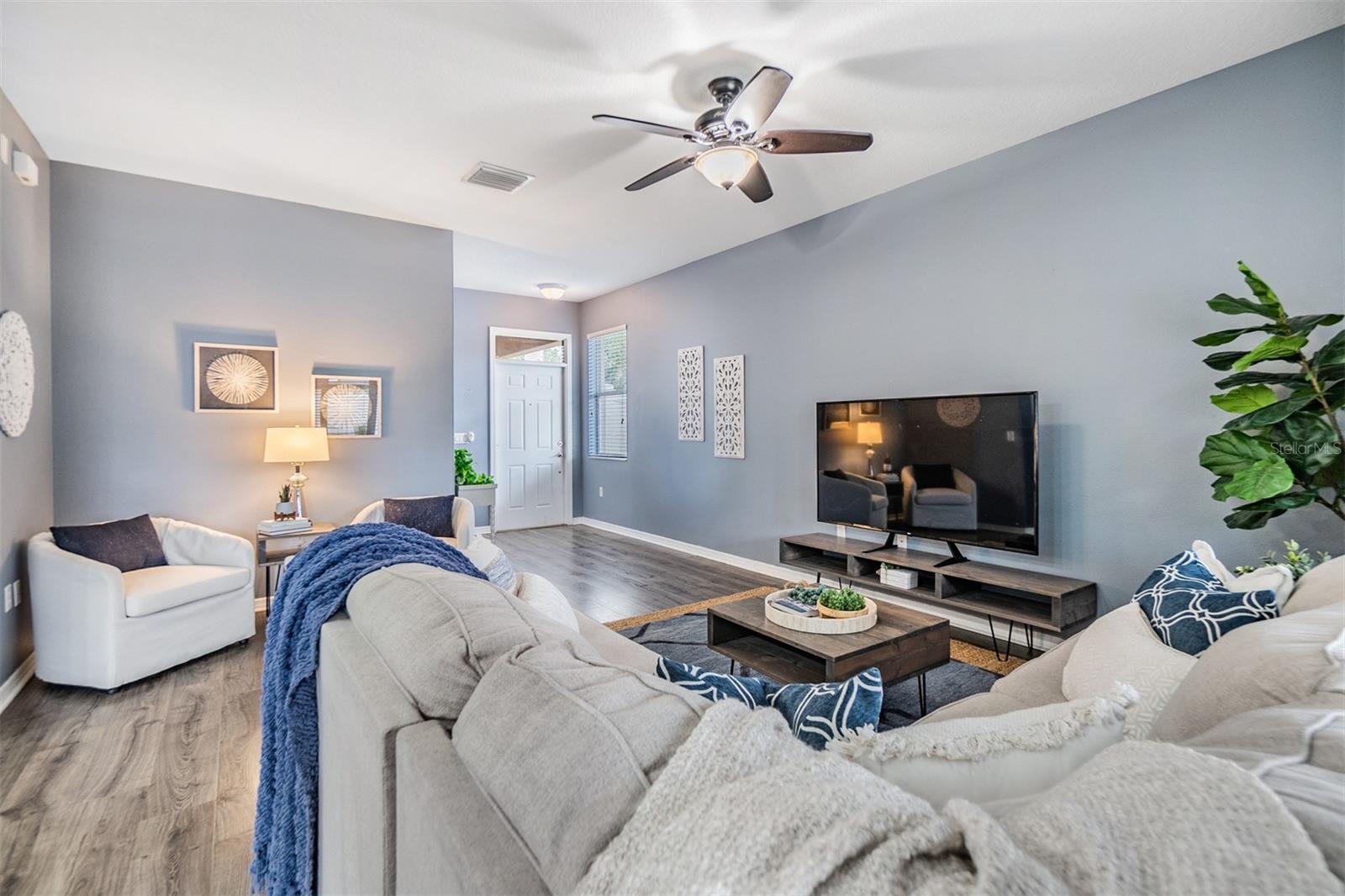 living room with view of front door