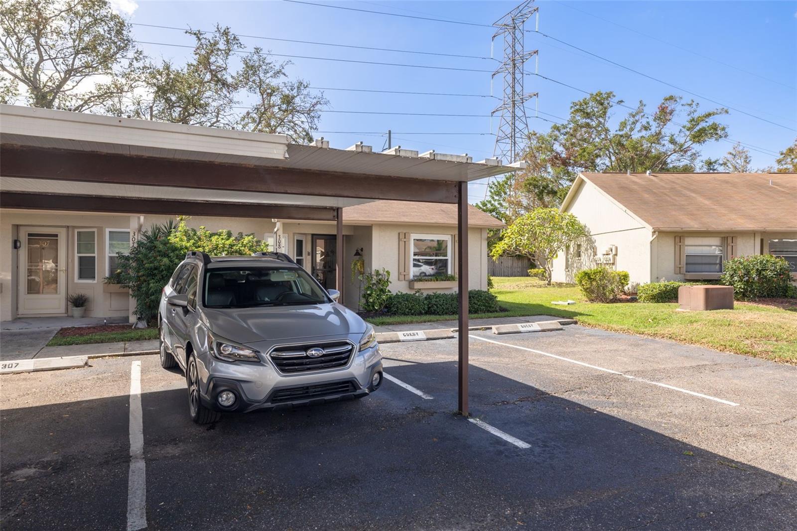 Assigned Carport Space in Front of Unit.  Unit is directly behind on right side (End Unit).