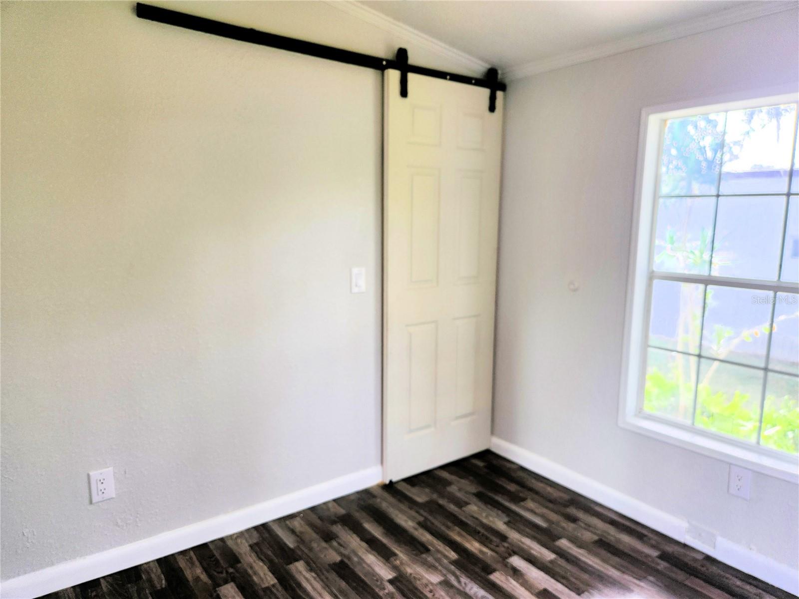 Barn door saves space