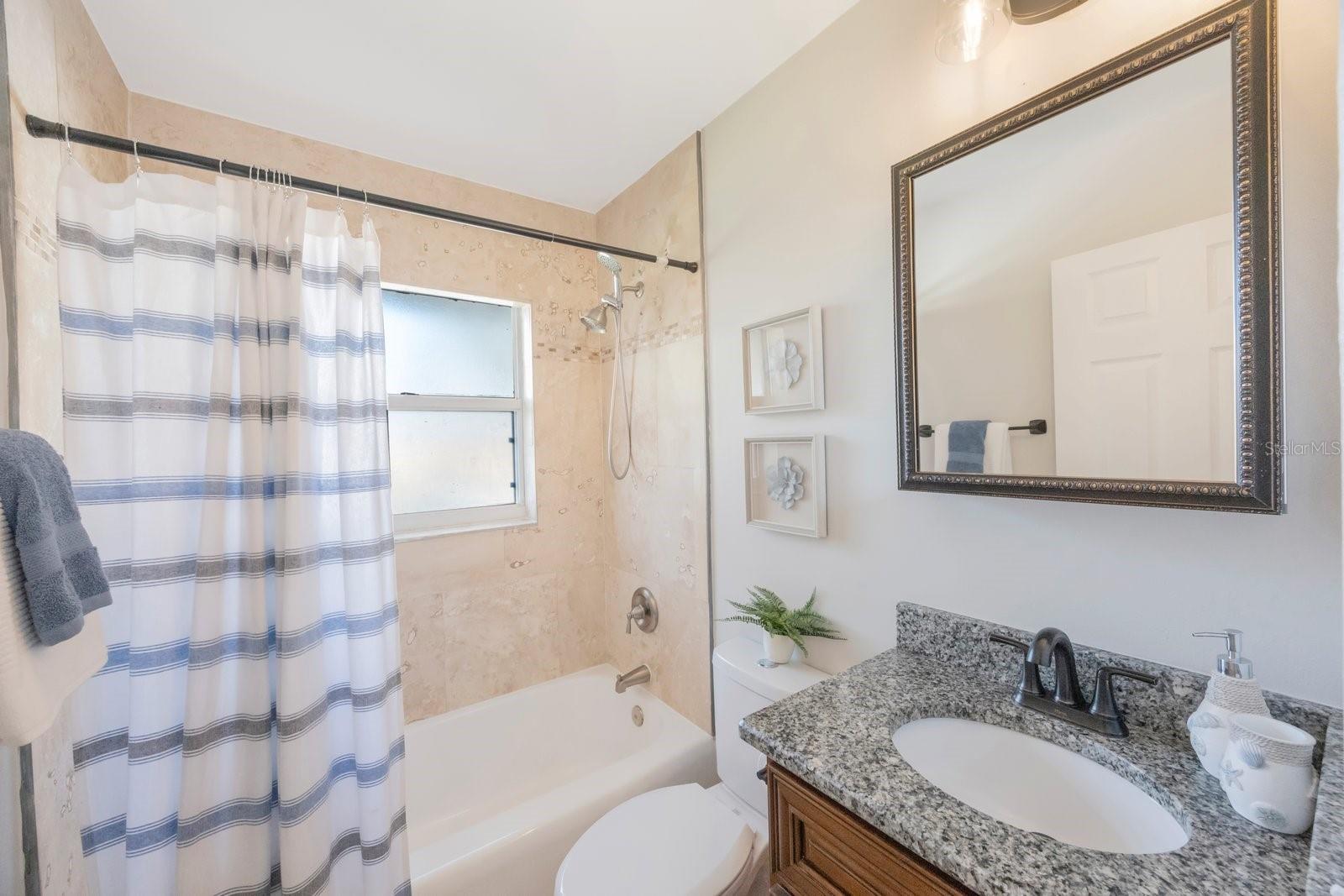 Second Bath W/Updated Vanity and Tile Tub Surround