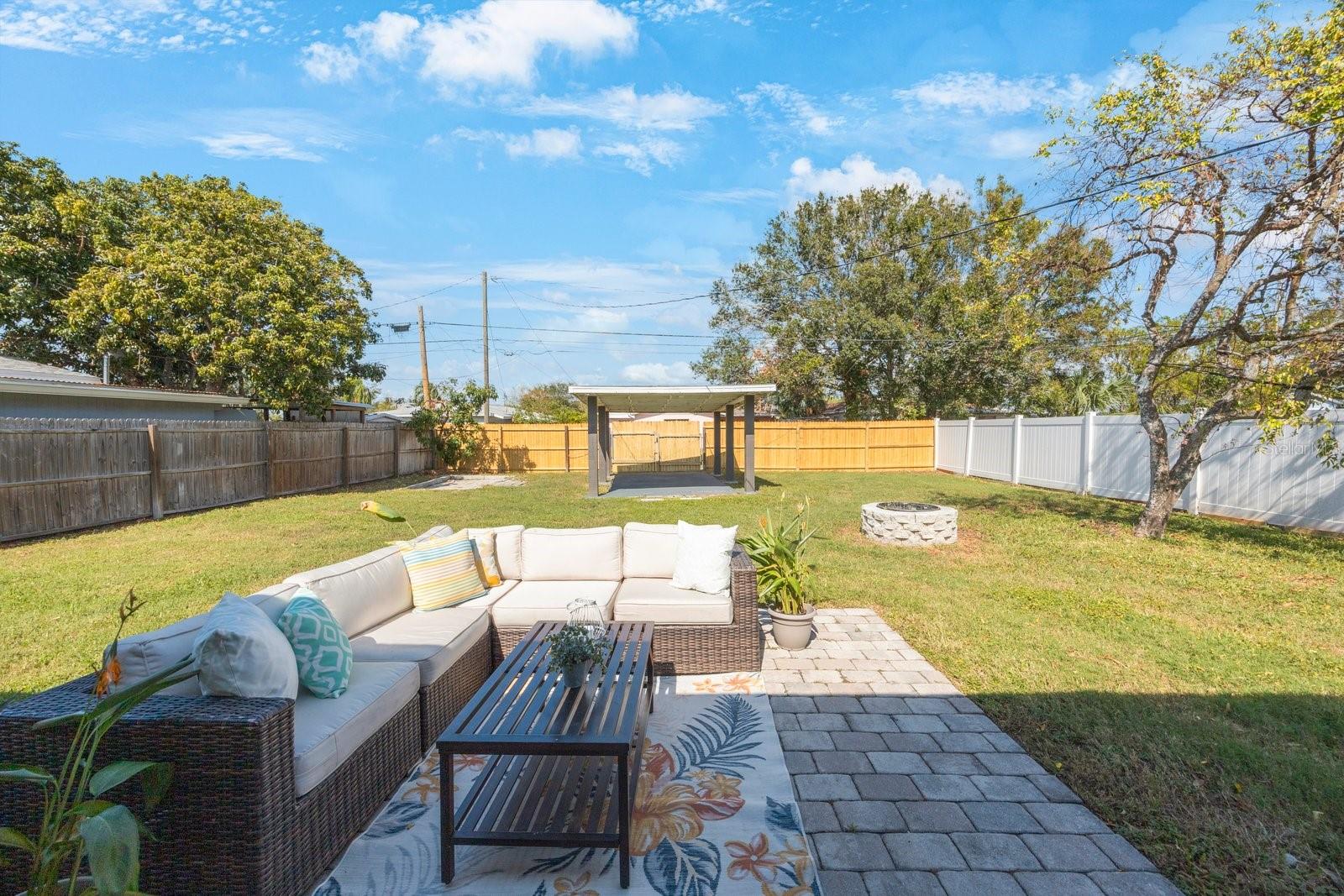 Expansive Backyard W/Patio and Fire Pit