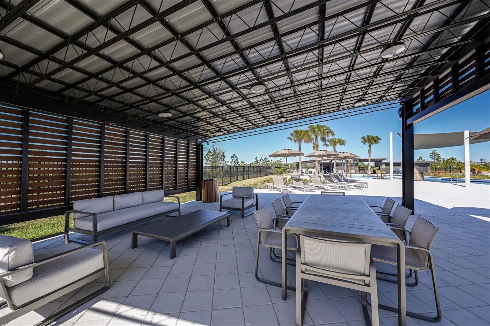 Outdoor Covered Seating at Clubhouse