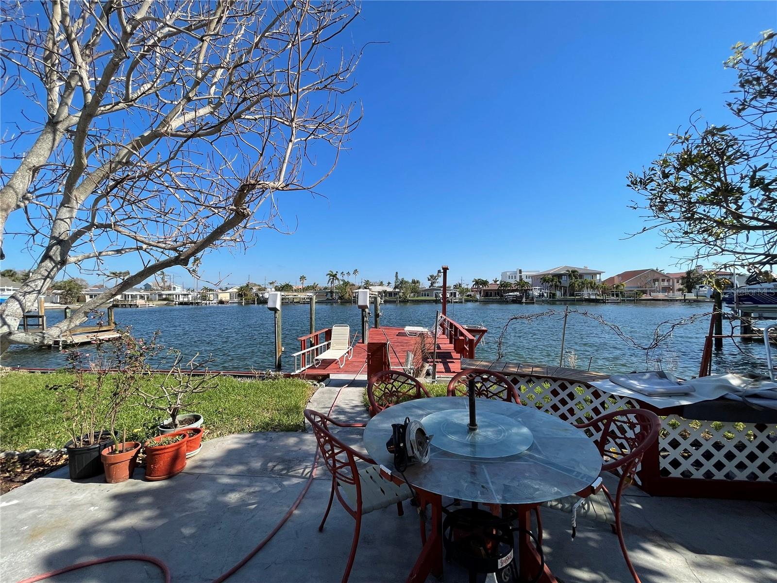 Patio overlooking the dock