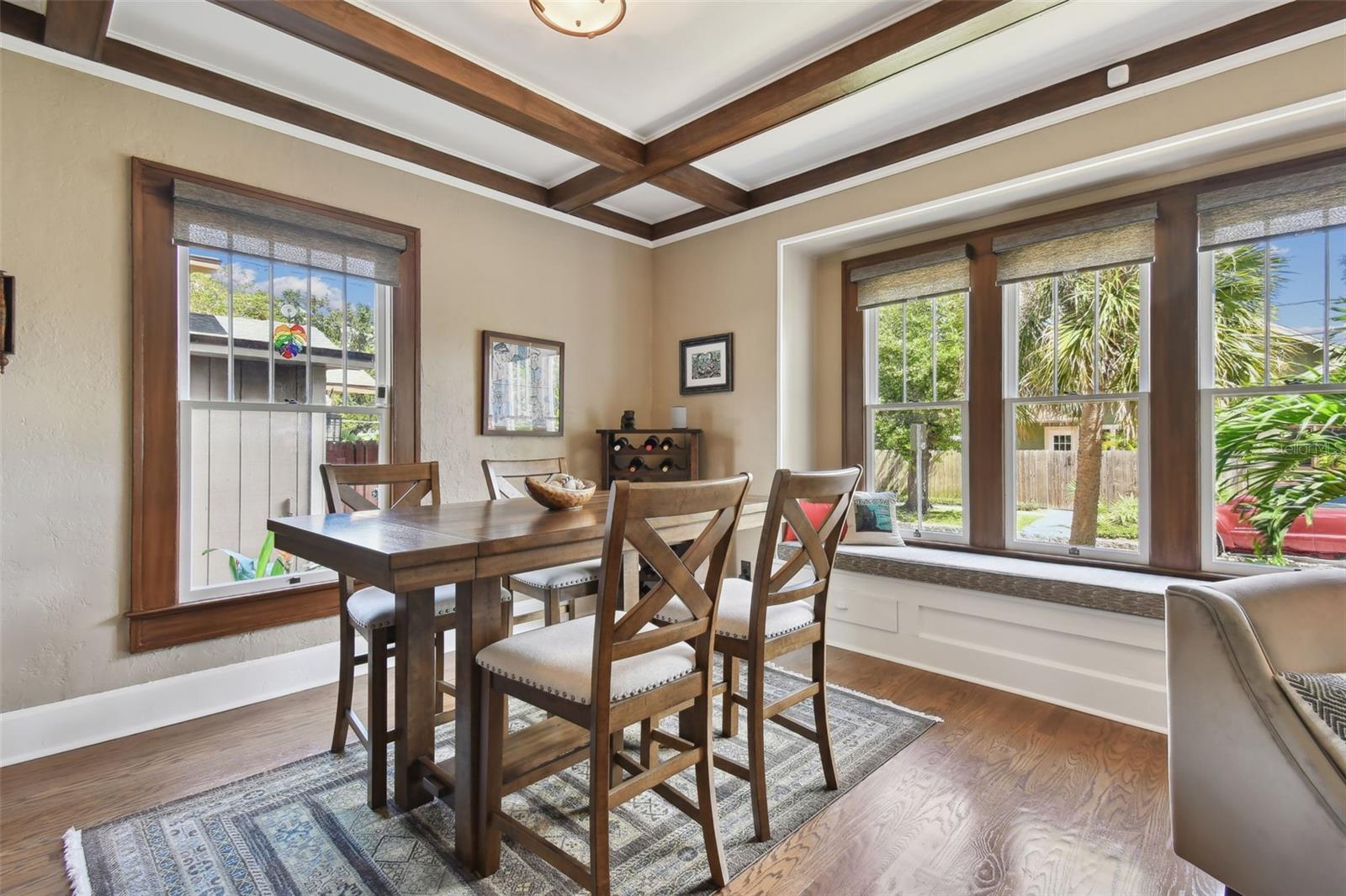 Dining room off of the kitchen makes serving a breeze.