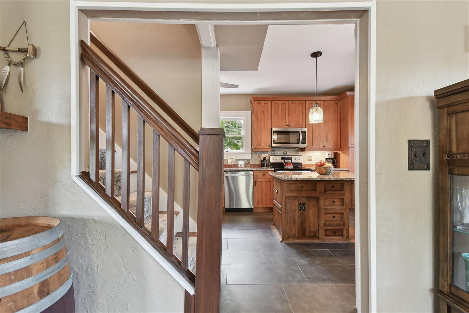 View to the kitchen from dining