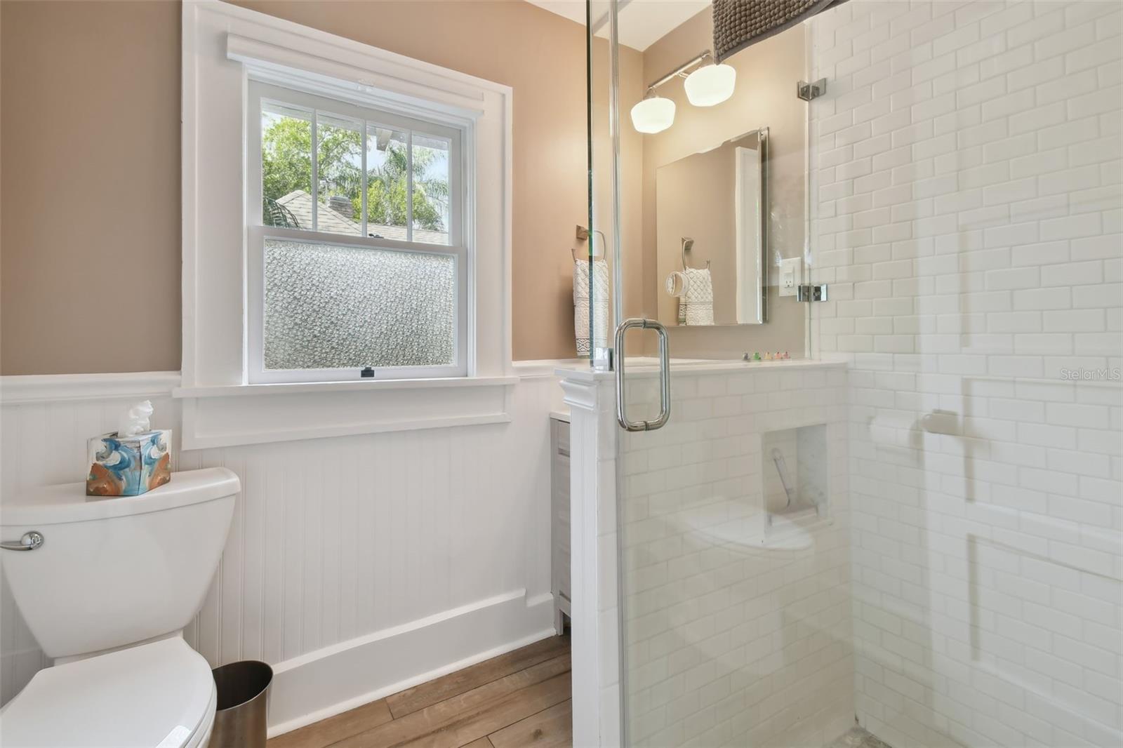 Upstairs bathroom with walk in shower