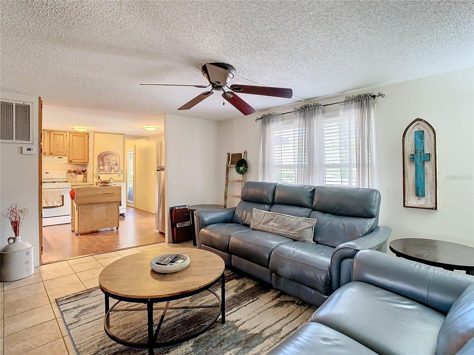 Living/family room looking towards kitchen