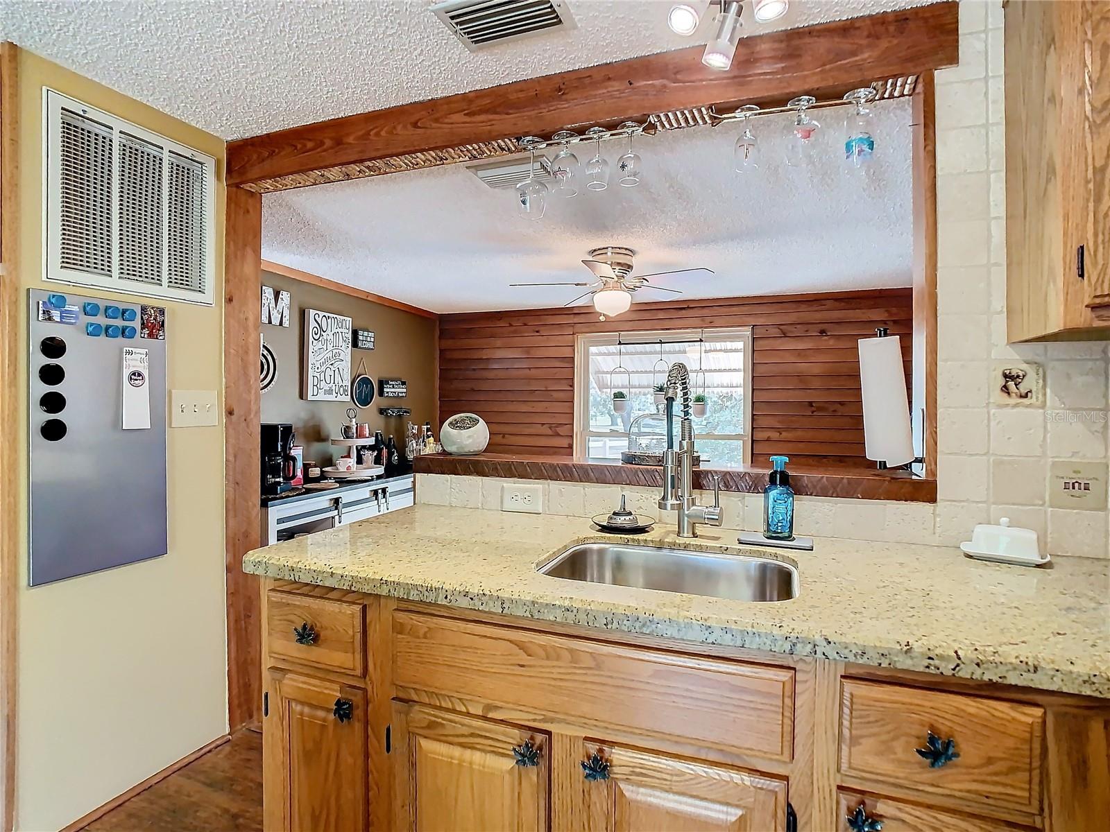 Breakfast bar looking towards dining room