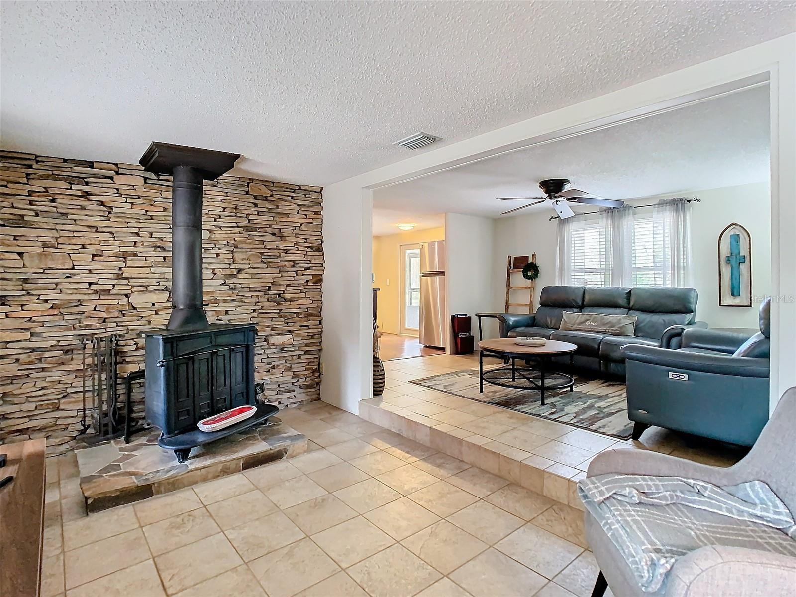 Foyer, wood burning stove