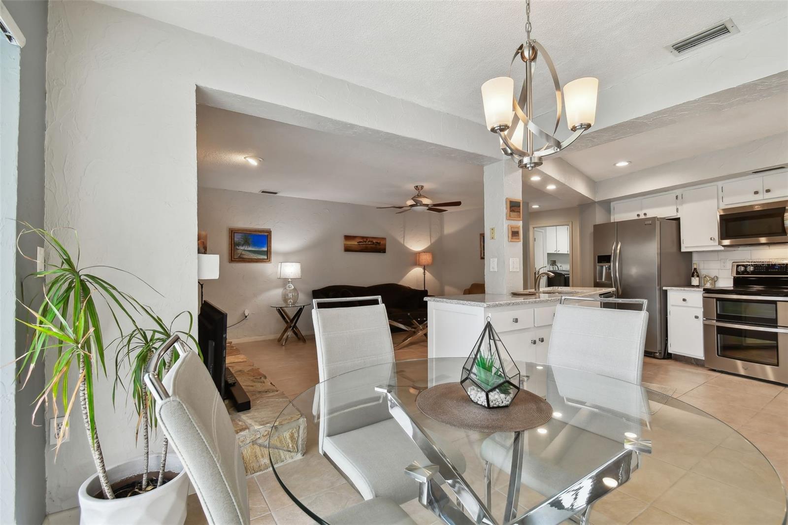 Breakfast nook overlooking the family room and kitchen