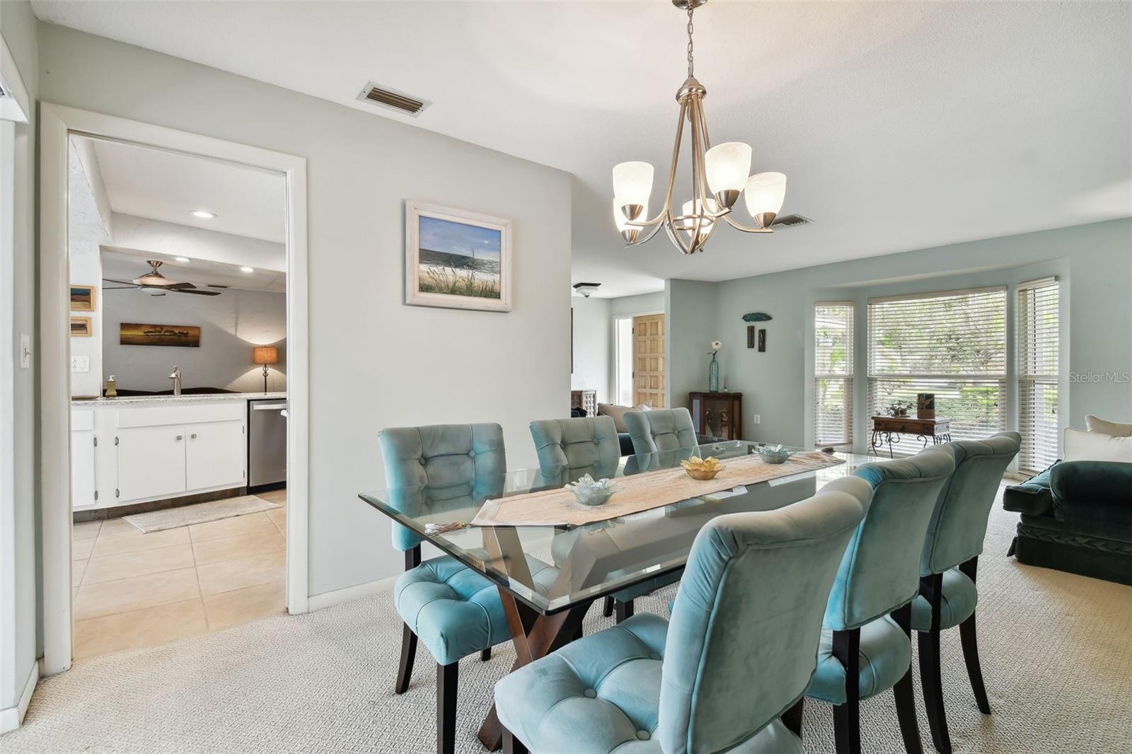 Dining room leading into the kitchen