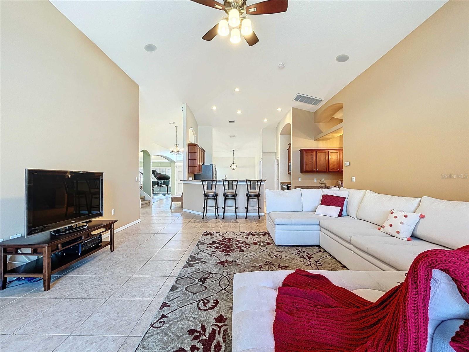 Great room looking towards kitchen