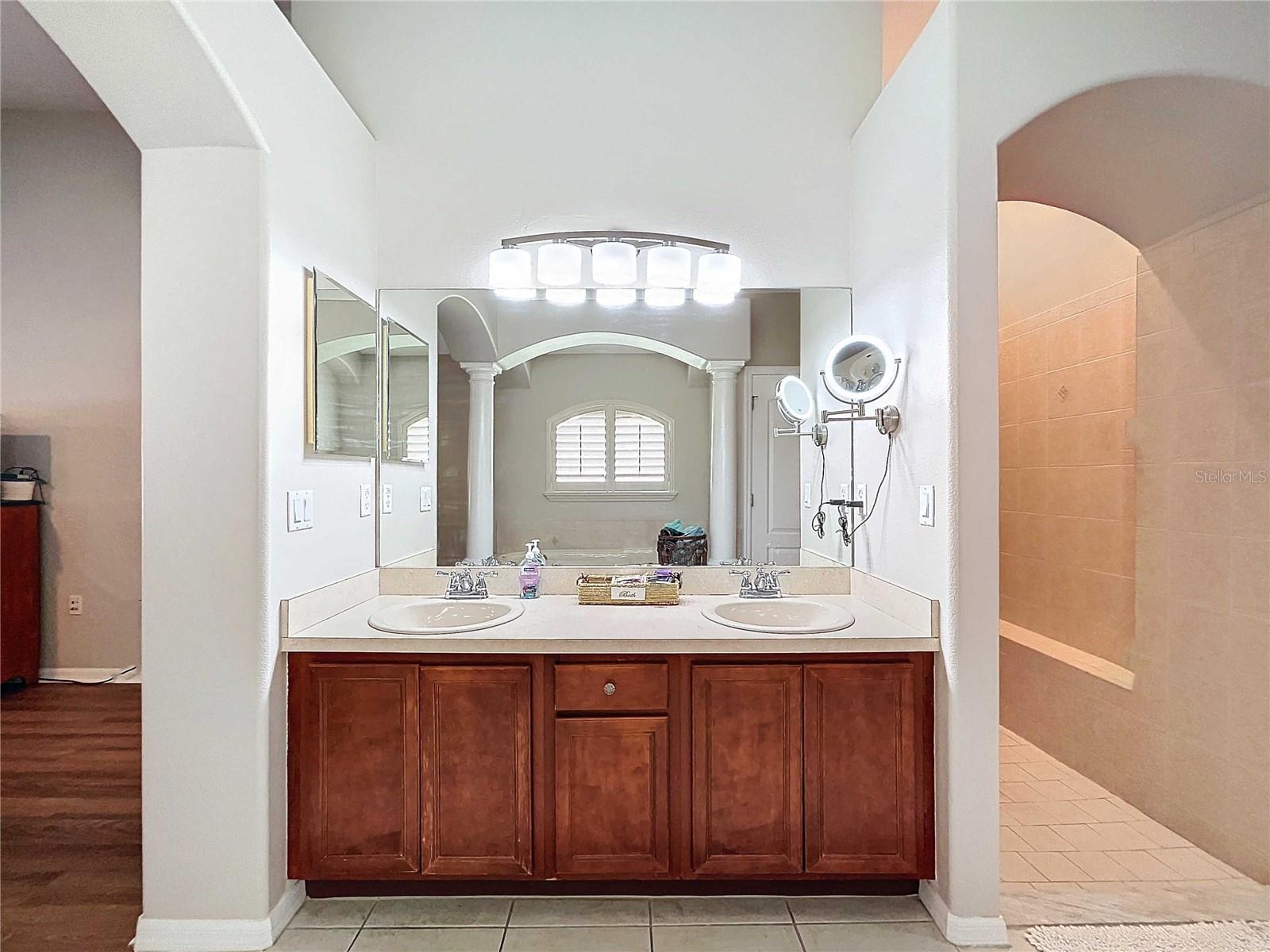 Primary bathroom double vanity