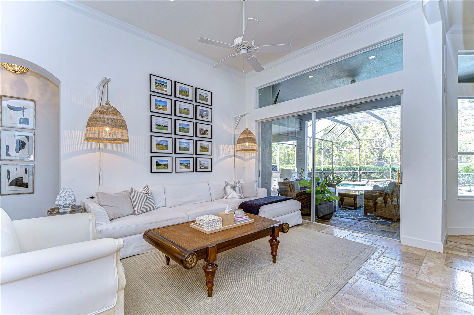 Formal living room with views of the pool!