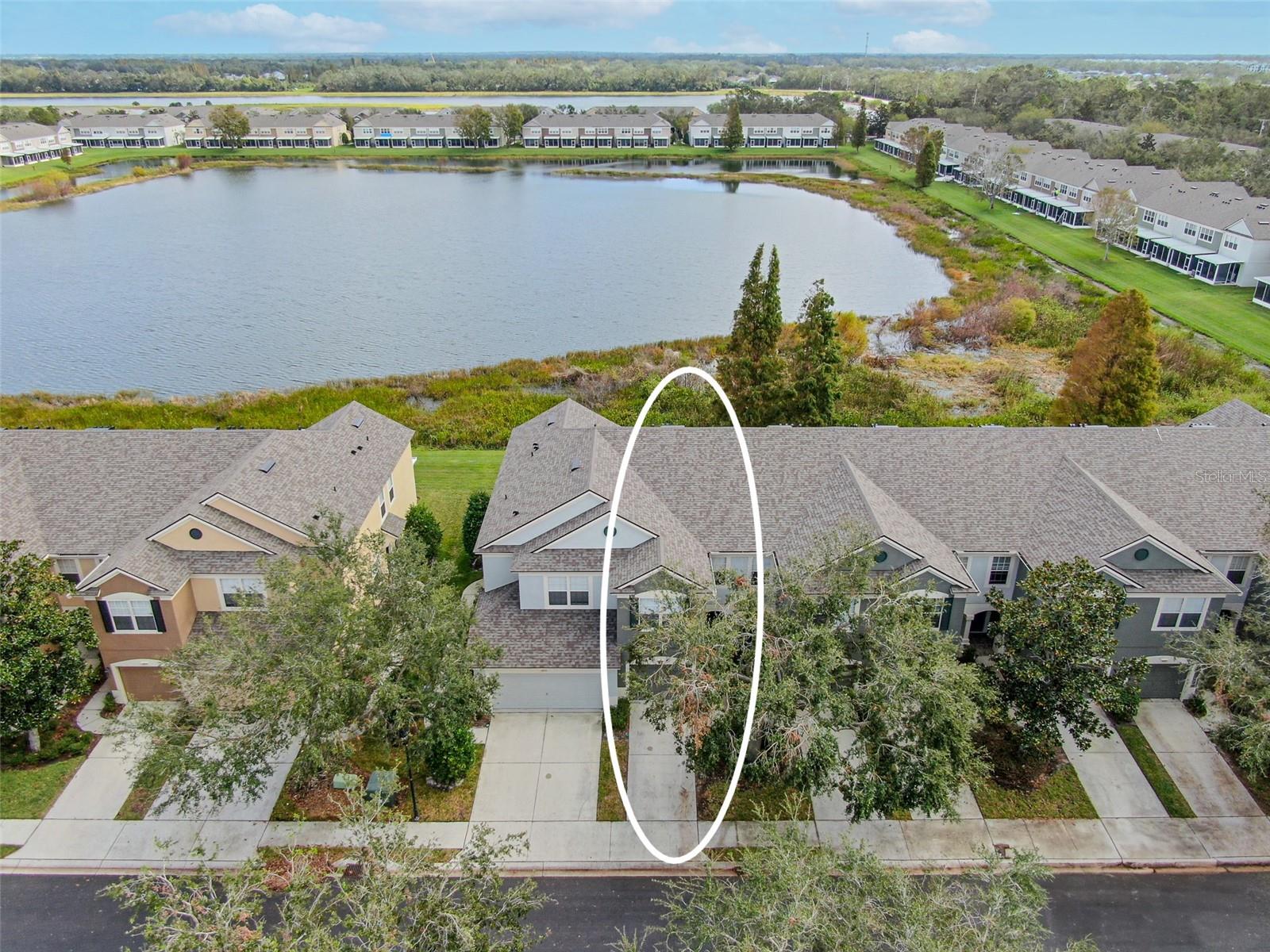 Aerial view of this Valhalla townhome.