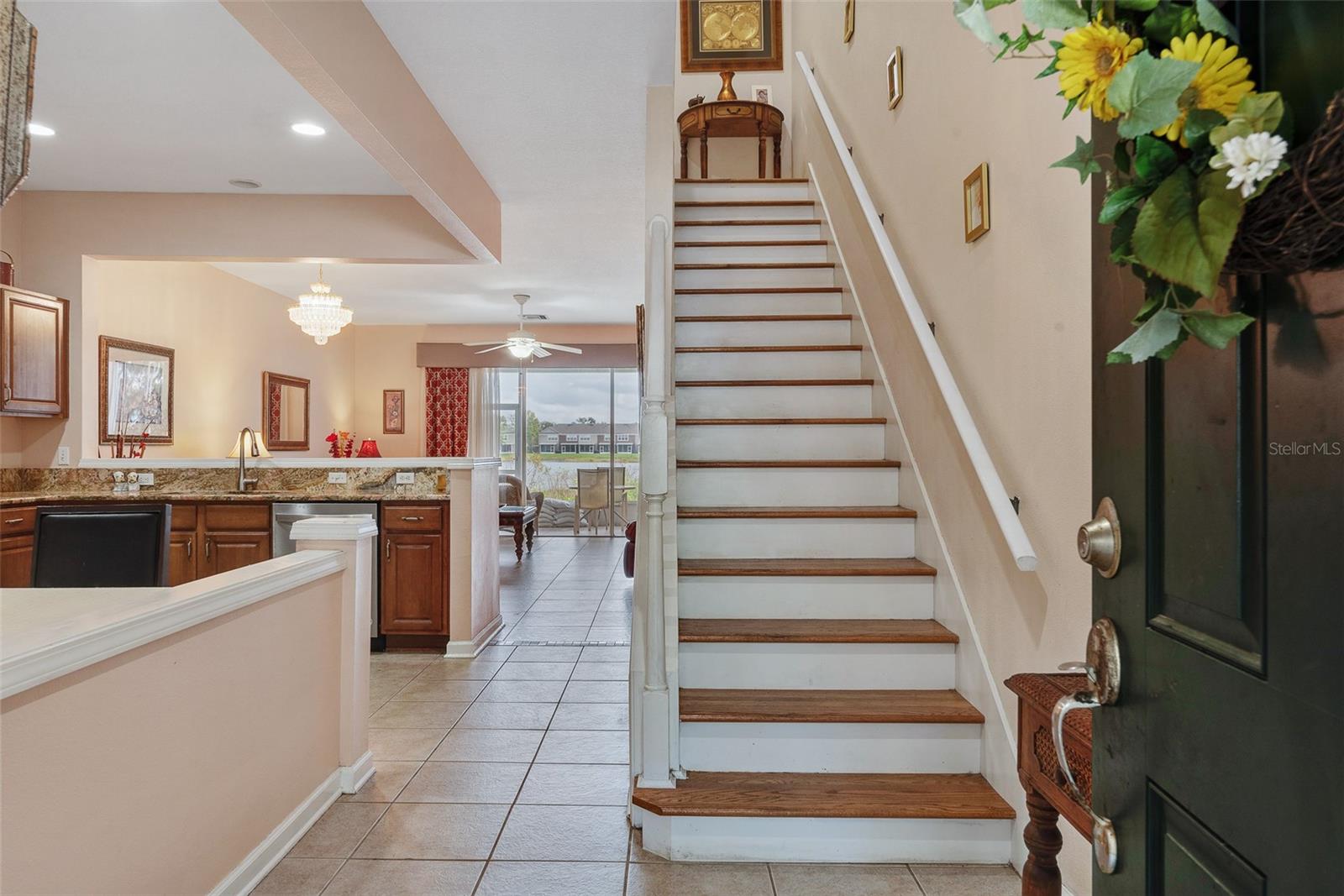 Stairs have been upgraded with oak treads.