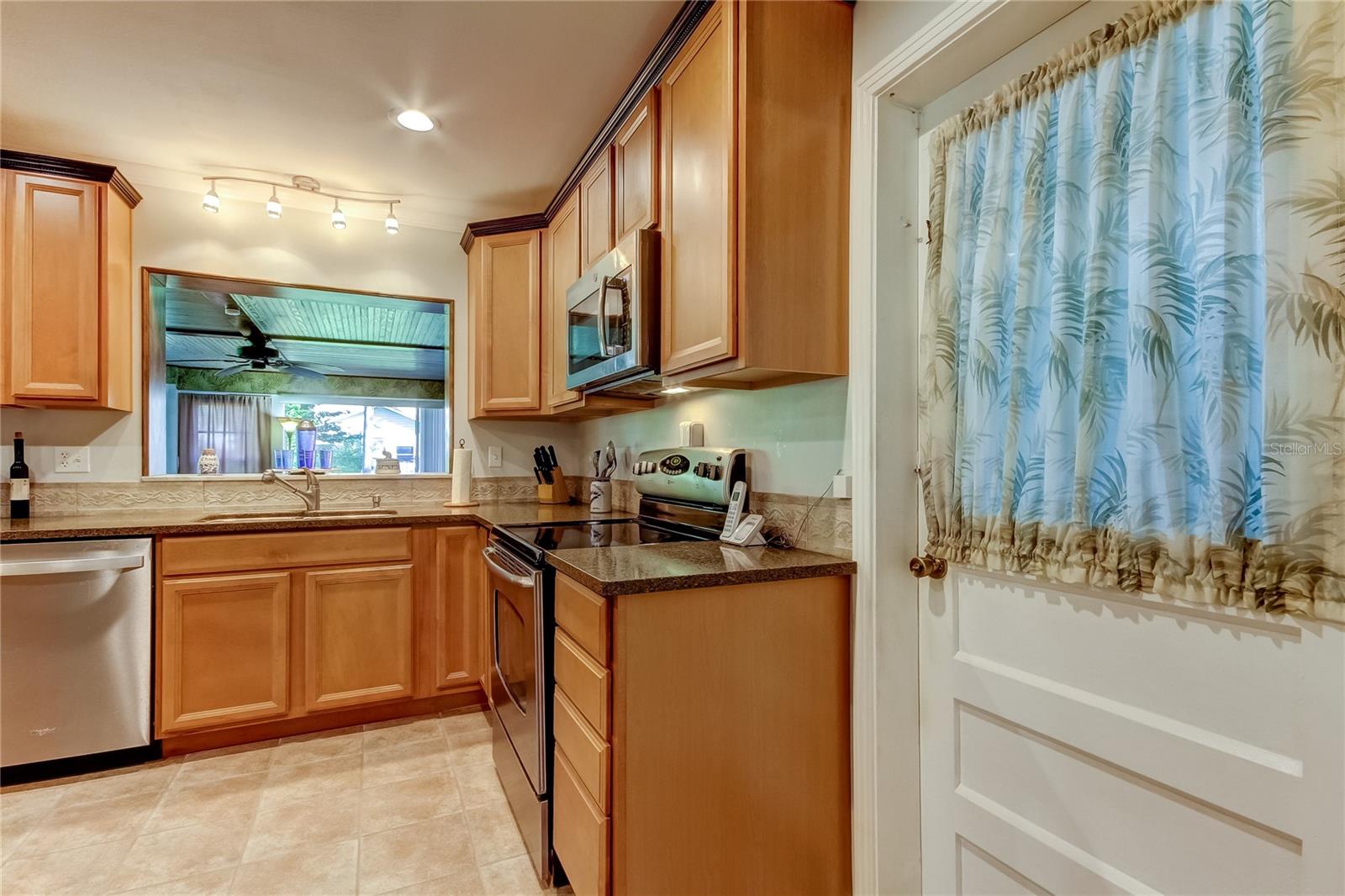 Kitchen and door to garage