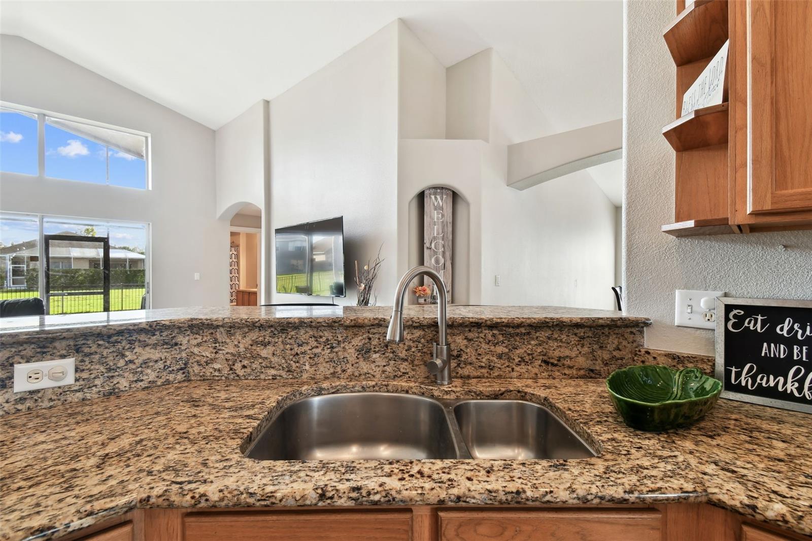 Kitchen open to family room