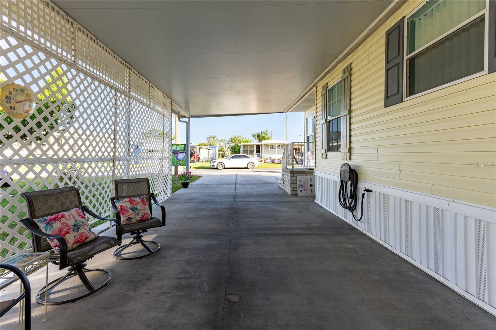 Backyard patio area,