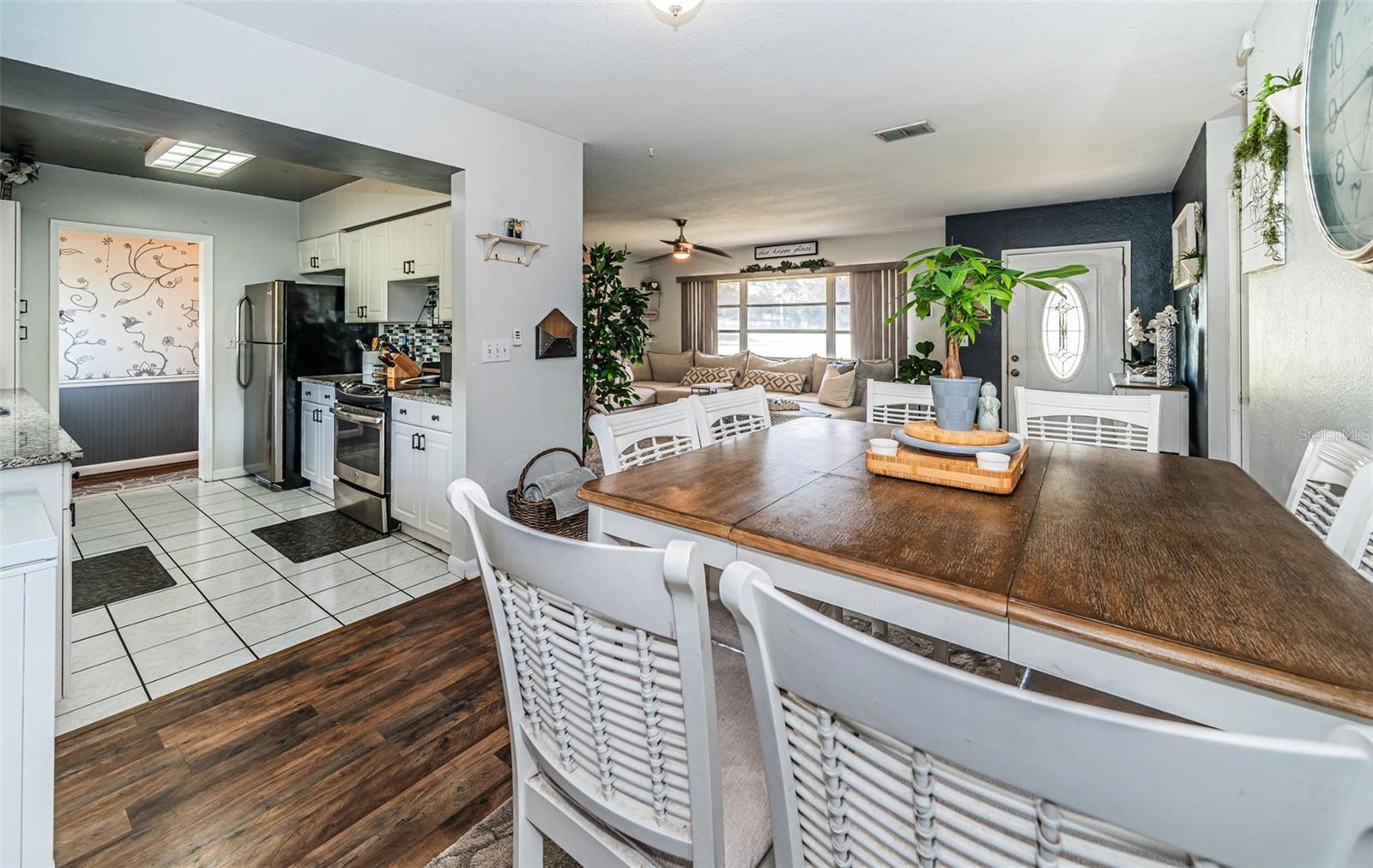 Dining area is off the kitchen