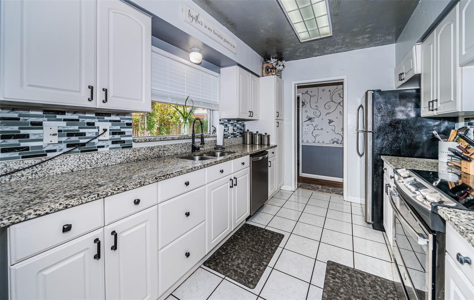 Kitchen with granite counters