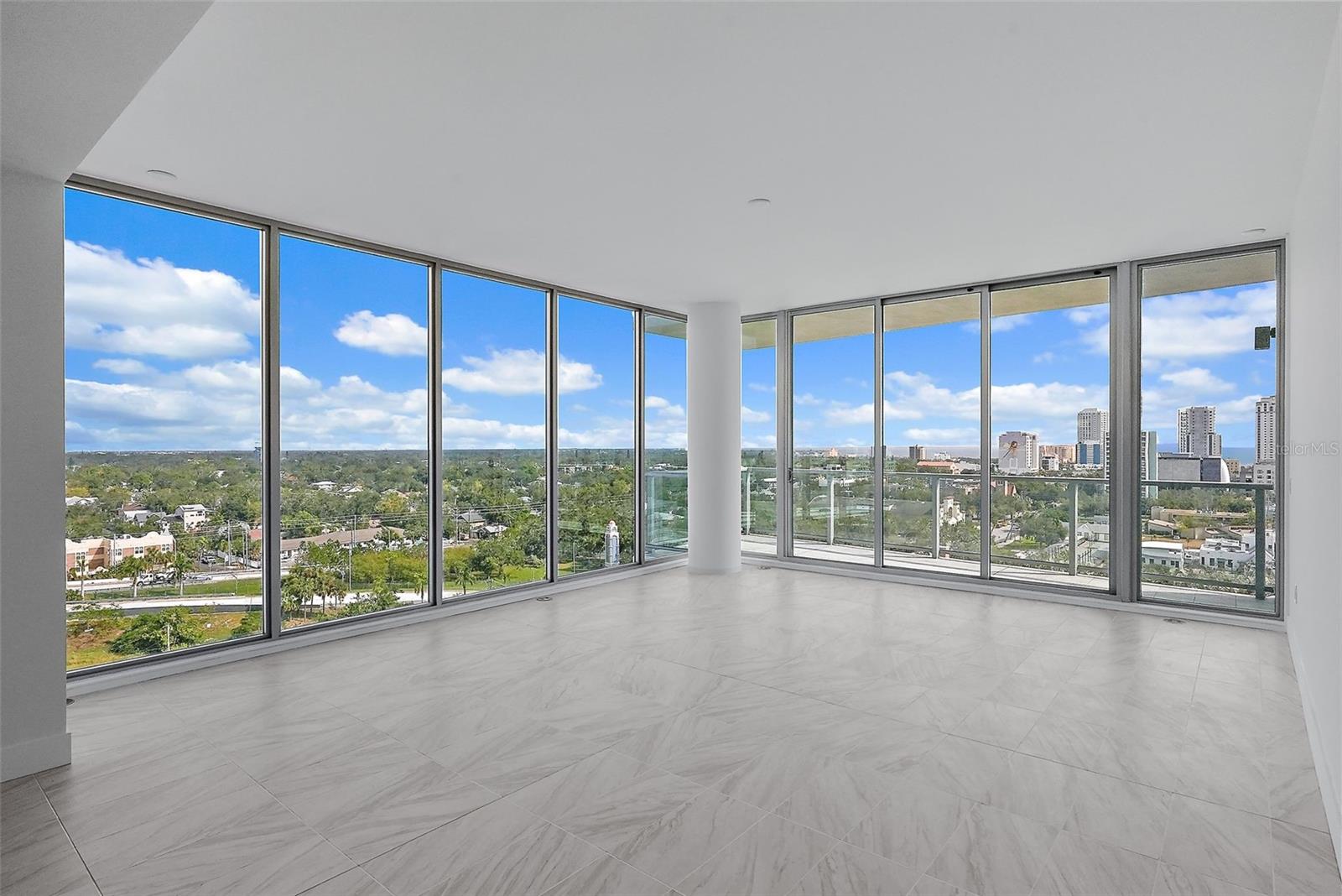 Floor to Ceiling wall of windows with Stunning views